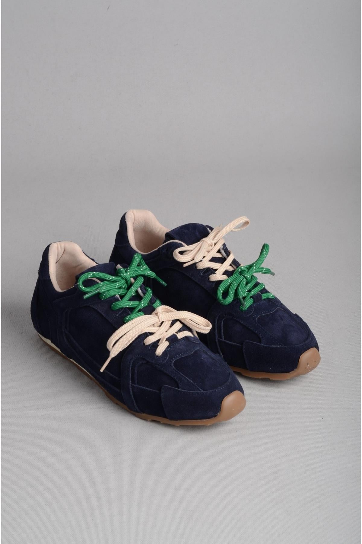 SEÇ 33122 HAKİKİ DERİ ÇİFT BAĞCIKLI SNEAKERS LACİVERT SÜET