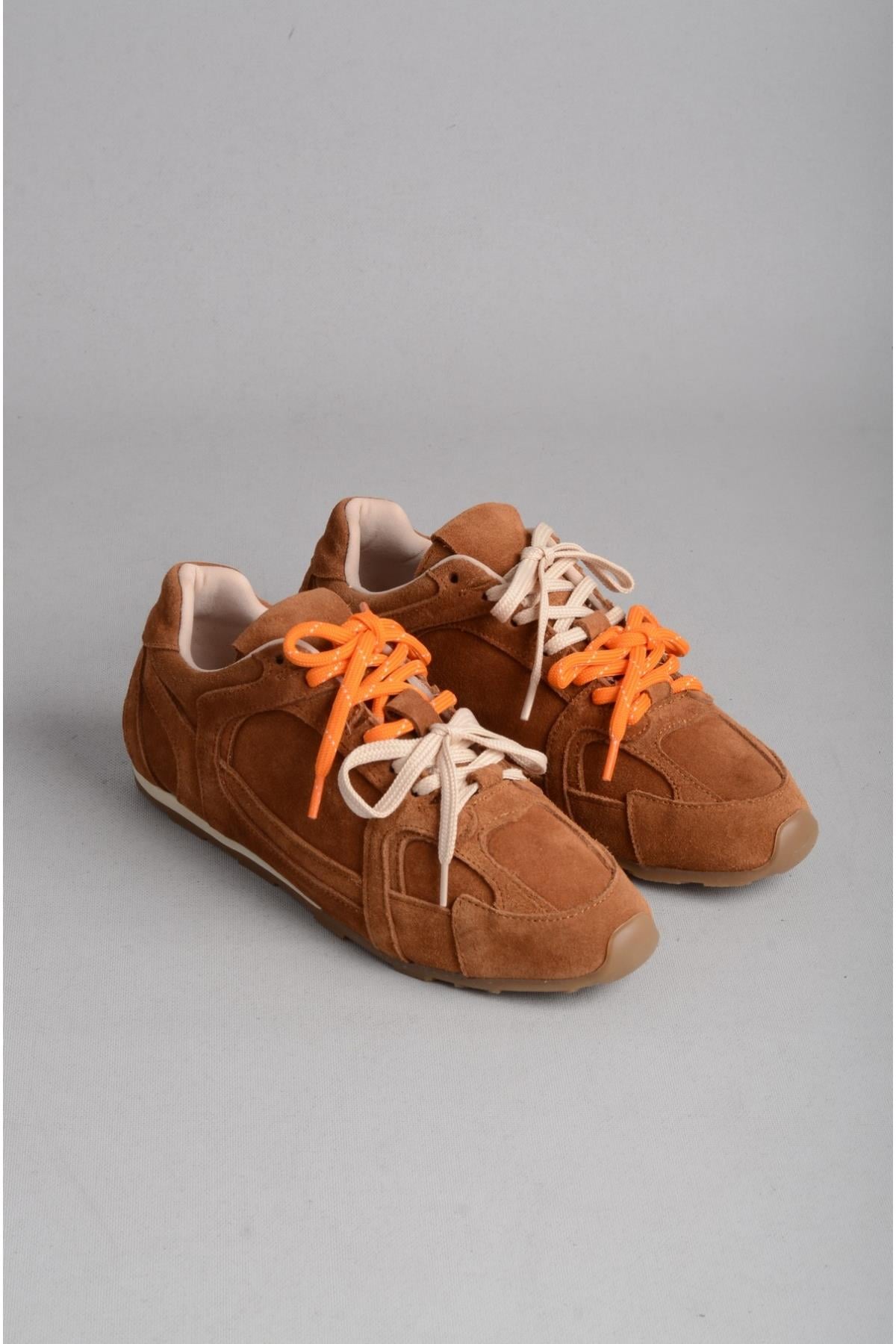 SEÇ 33122 HAKİKİ DERİ ÇİFT BAĞCIKLI SNEAKERS TABA SÜET