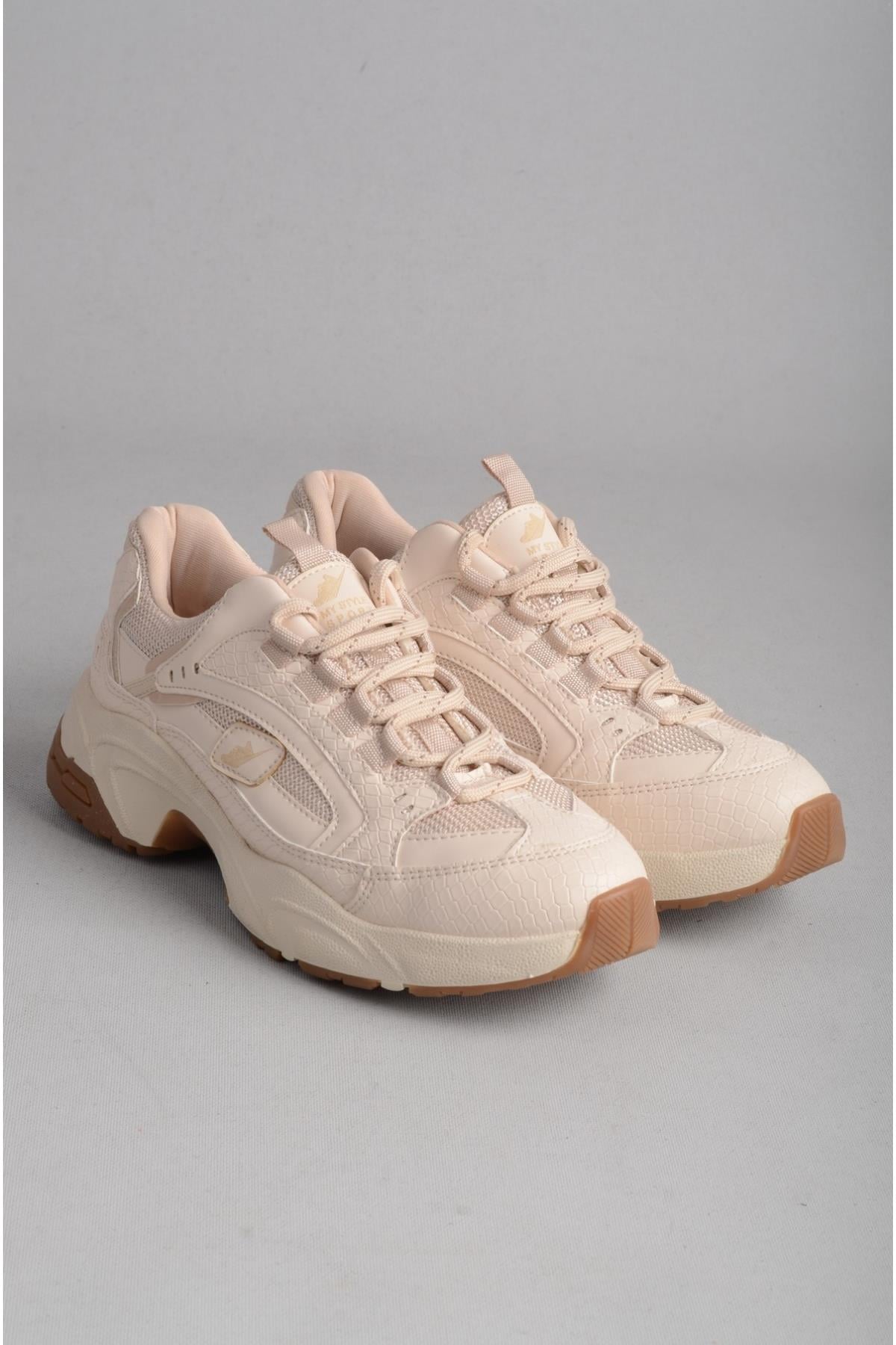 SEÇ 34142 KALIN TABANLI KADIN SNEAKERS BEJ