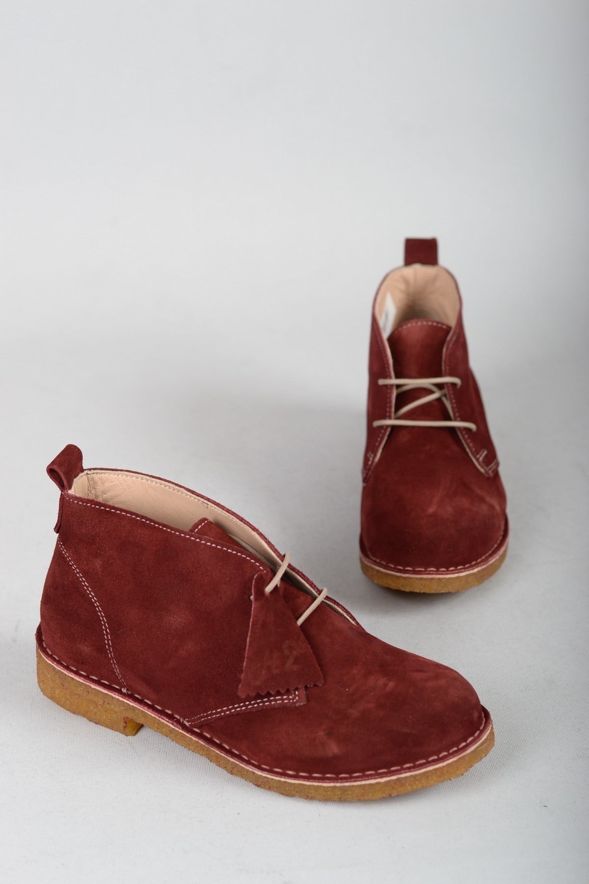 SEÇ 3513 HAKİKİ DERİ KAUÇUK TABAN BOT BORDO SÜET