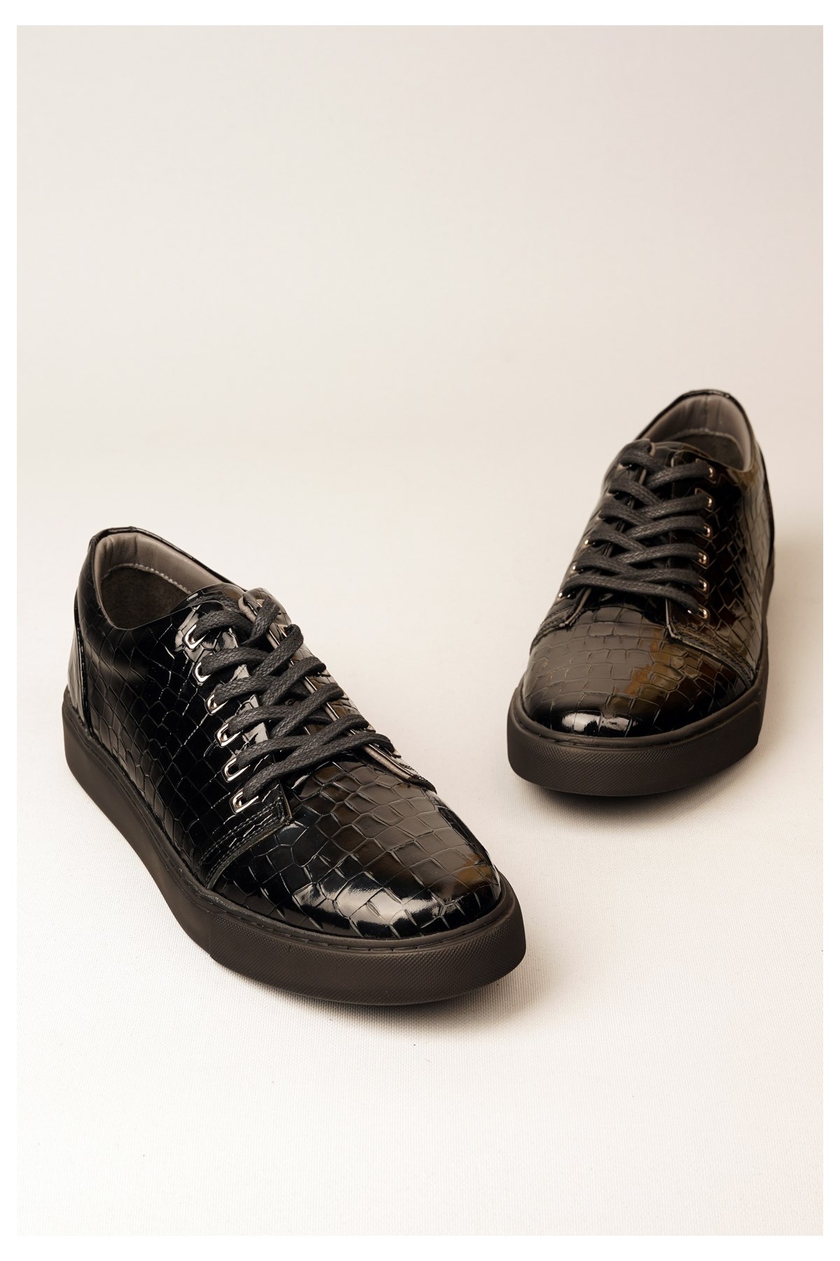 Seç 4496 Hakiki Deri Sneakers Erkek Ayakkabi Siyah Rugan