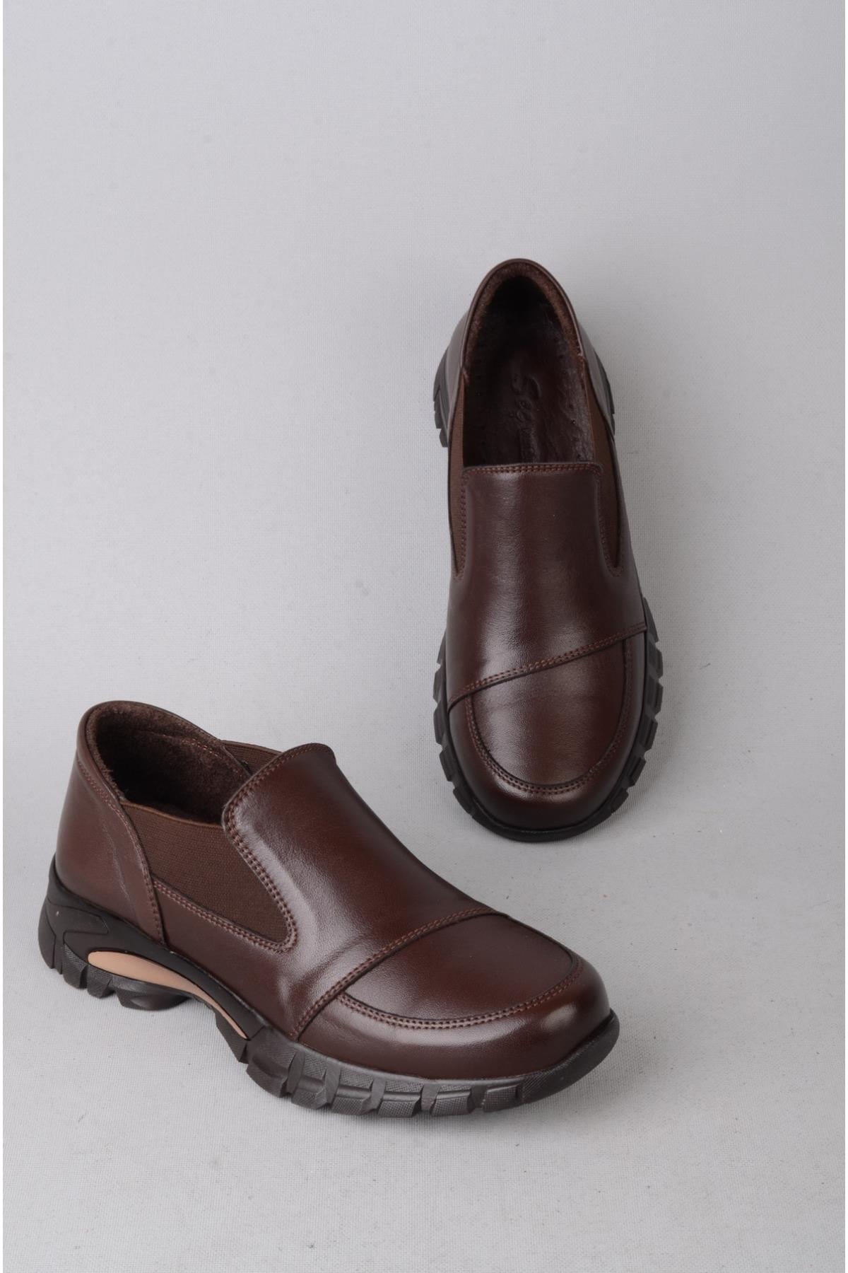 SEÇ 501 HAKİKİ DERİ CASUAL KADIN AYAKKABI KAHVE