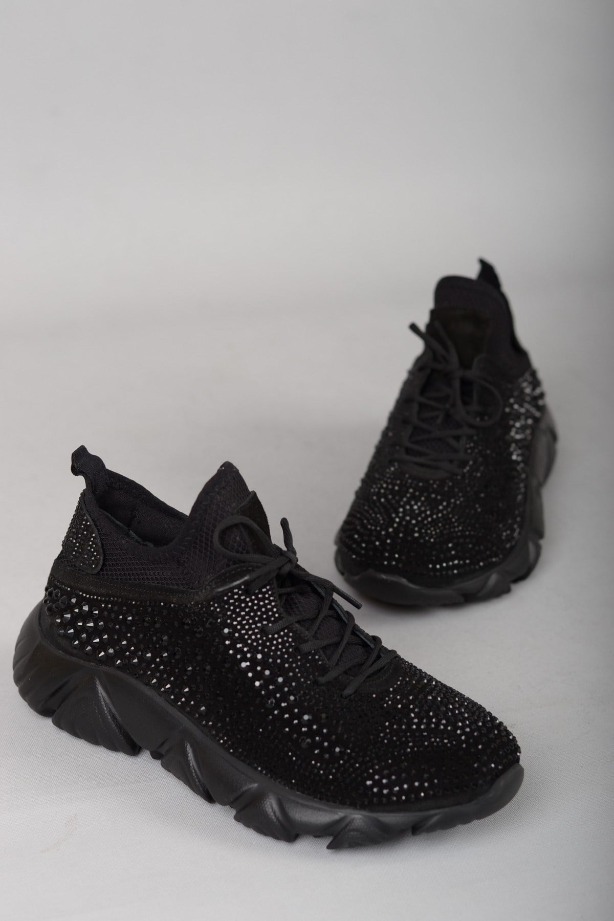 SEÇ 66153 TAŞLI KADIN SNEAKER AYAKKABI SİYAH