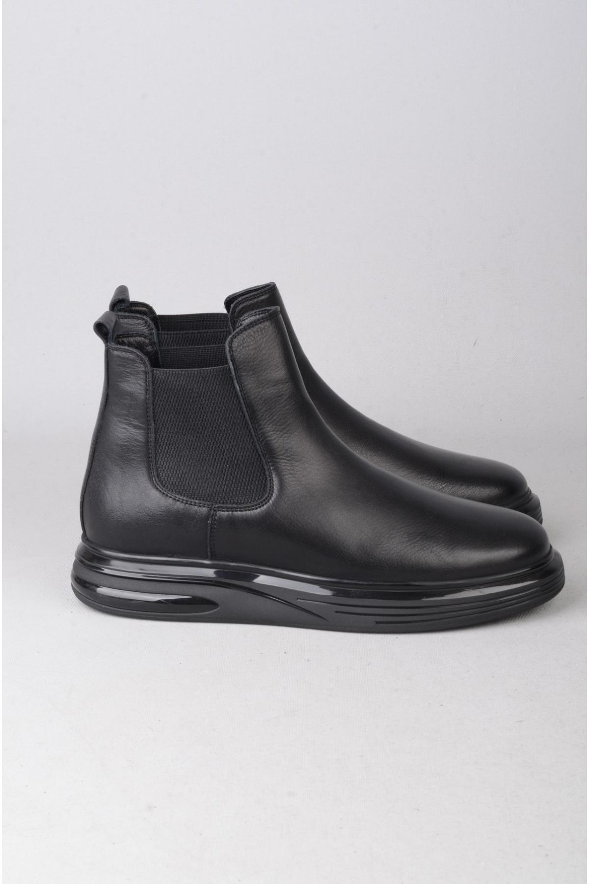 SEÇ 6972 HAKİKİ DERİ ERKEK BOT SİYAH