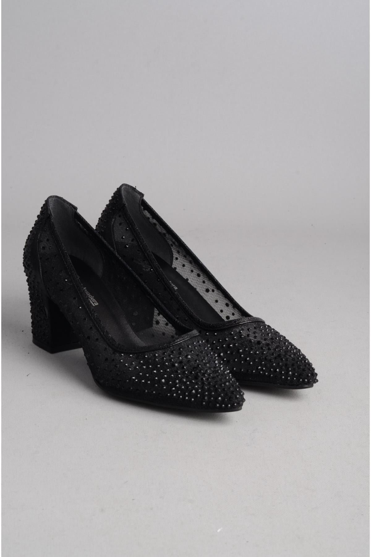 Seç 729 Taşli Tül Detayli Stiletto Siyah