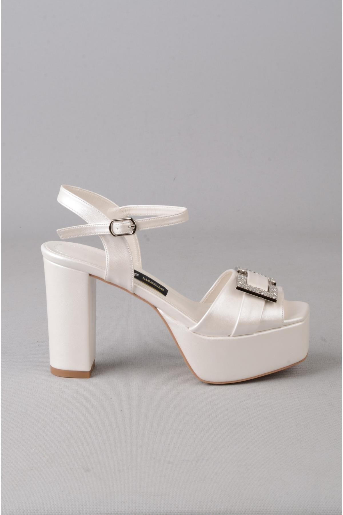 SEÇ 850 PLATFORM TOPUKLU ABİYE AYAKKABI (Topuk:10,5cm , platform:4cm) SEDEF