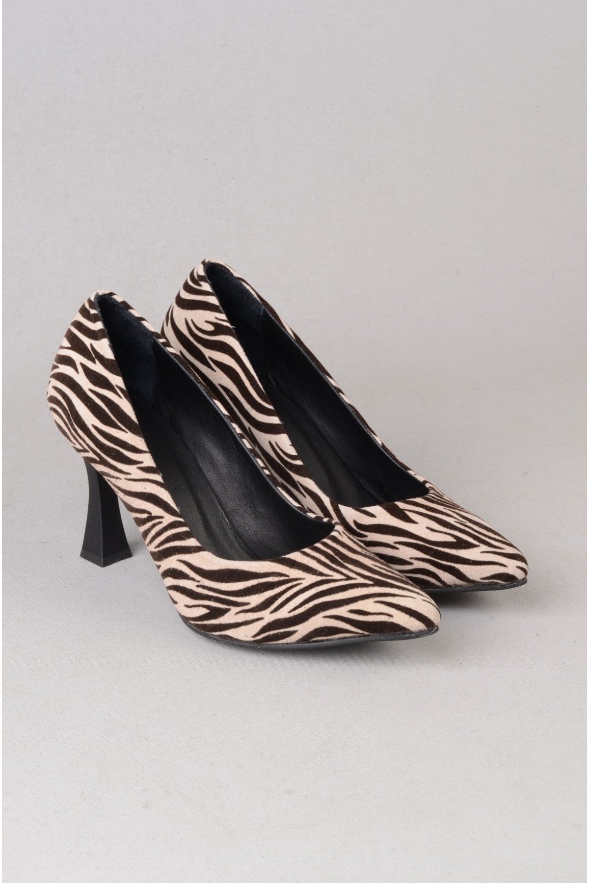 SEÇ 861 HAKİKİ DERİ STİLETTO (9cm) ZEBRA