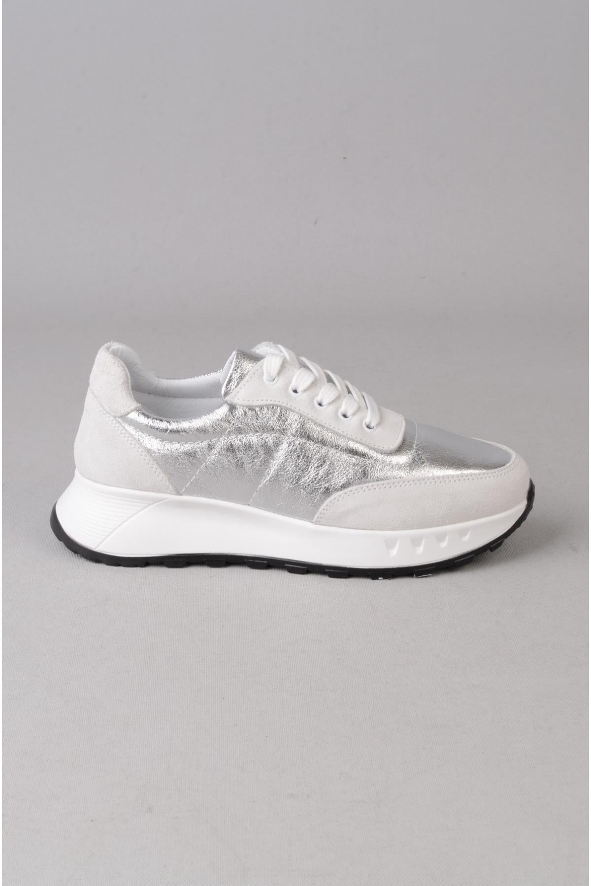 SEÇ K1160 HAKİKİ DERİ CASUAL KADIN AYAKKABI GÜMÜŞ