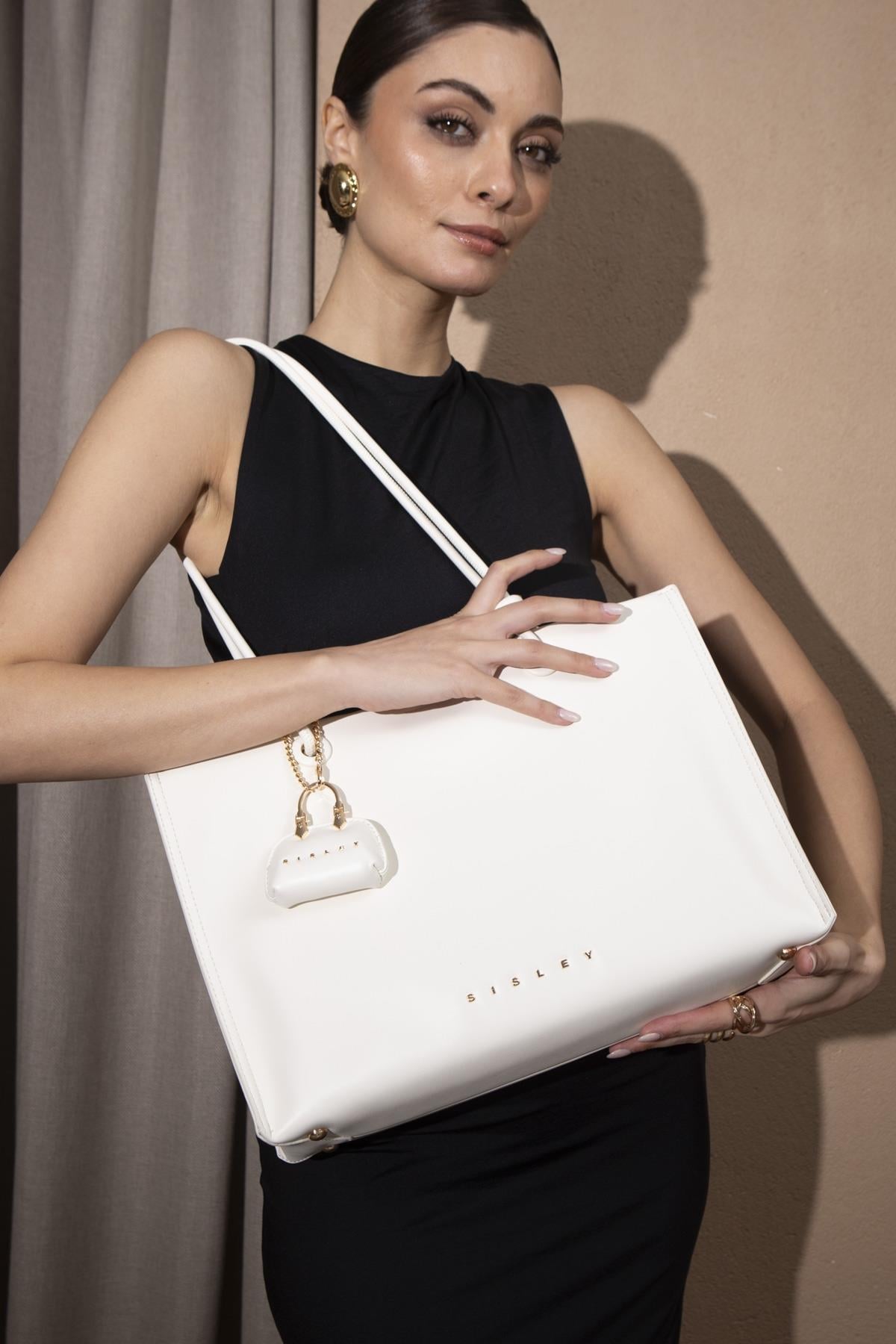 Sisley SLY167 Kadın Kol Çantası BEYAZ