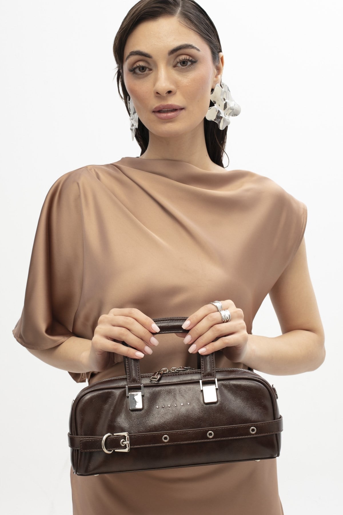 Sisley SLY428 Kadın El Çantası KAHVE