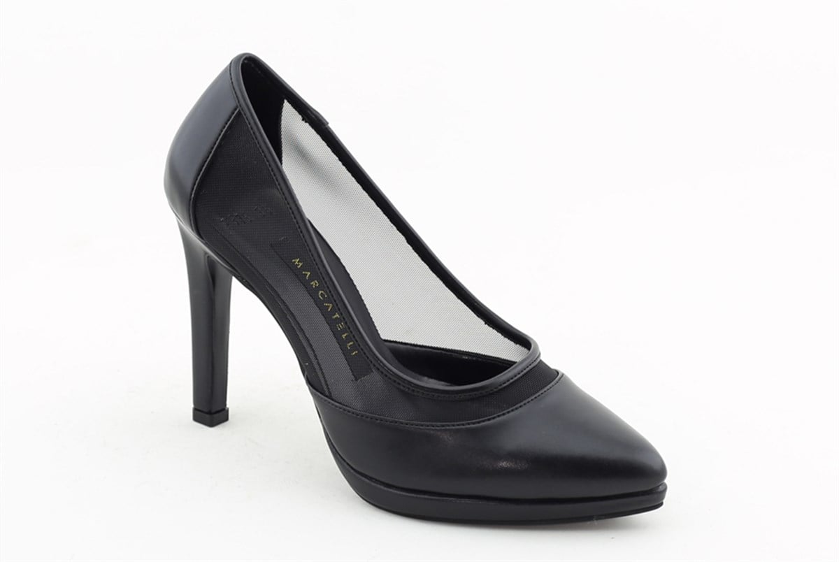 Şnk 7535 Fileli Stiletto Ayakkabi Siyah