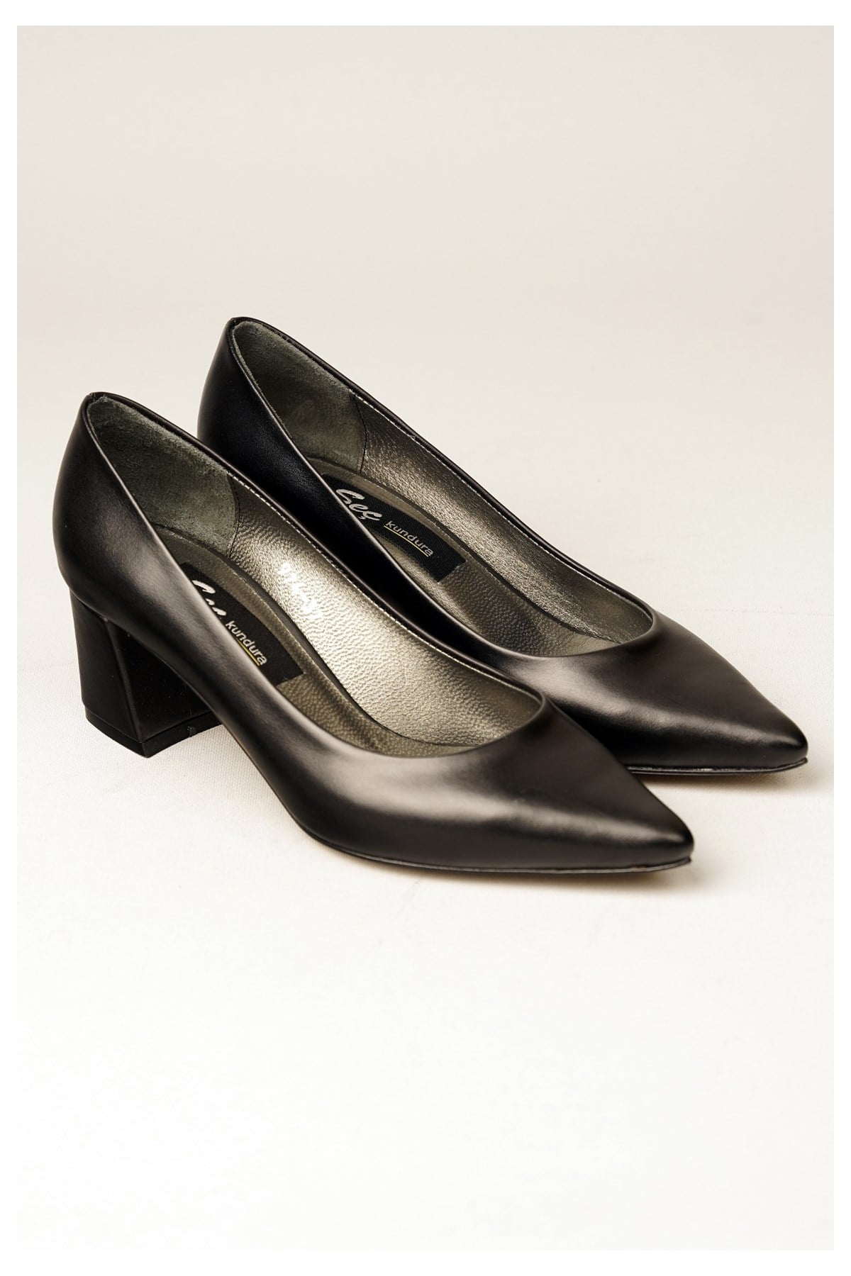 974 Hakiki Deri Stiletto 6Cm Siyah