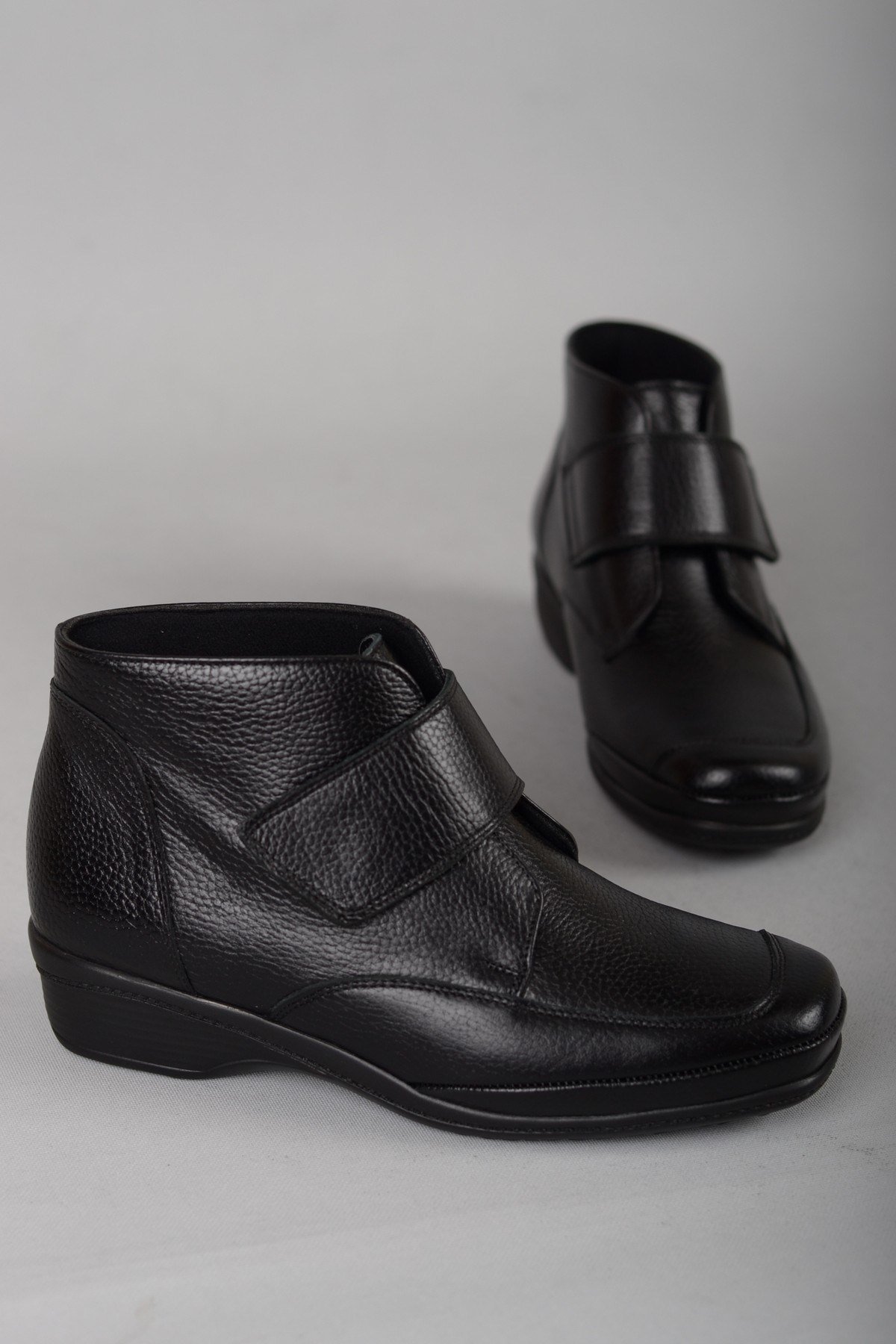 EBRU 7164 COMFORT HAKİKİ DERİ KADIN  BOT SİYAH
