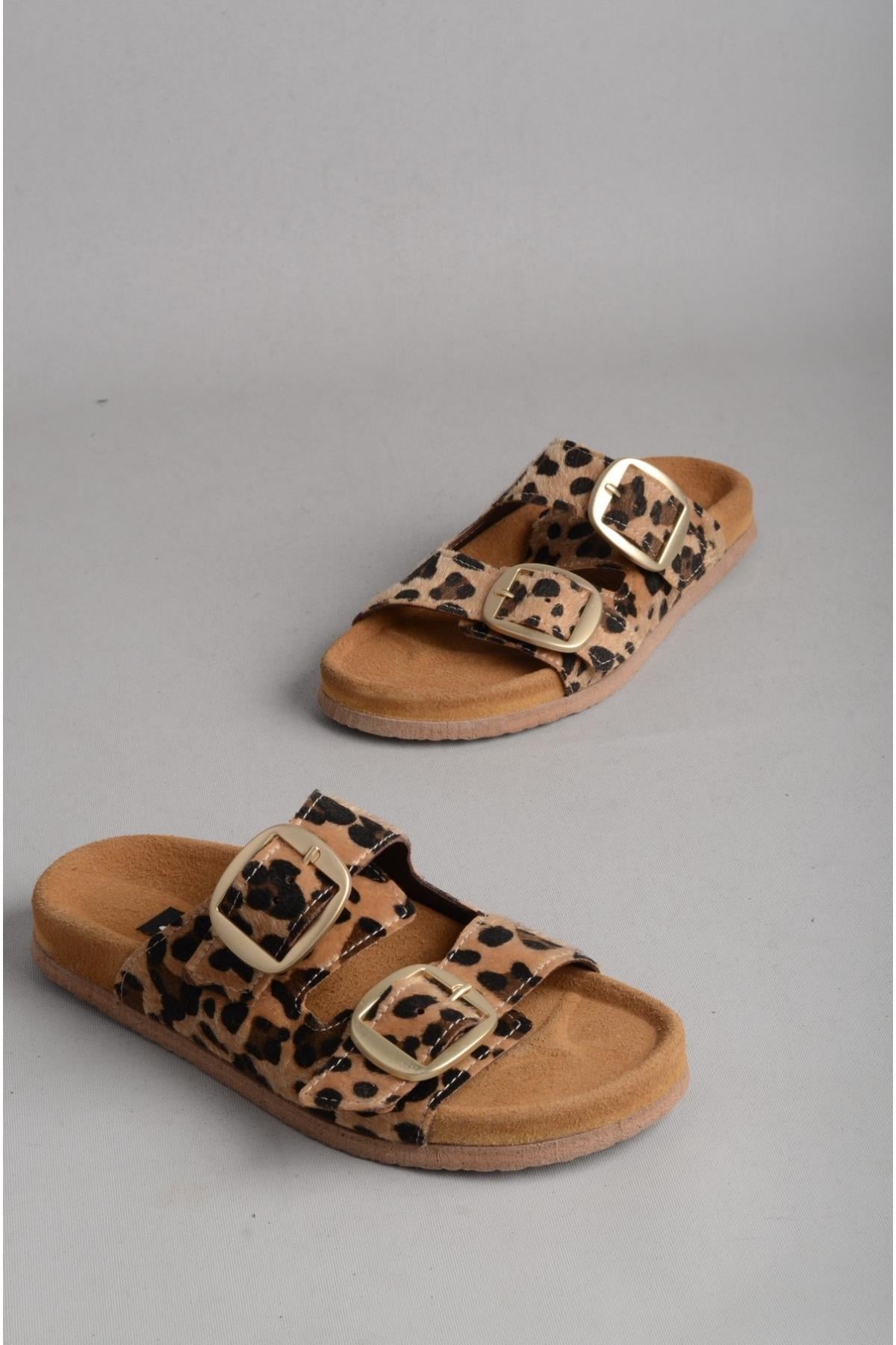 FANCY HAKİKİ DERİ TERLİK LEOPAR
