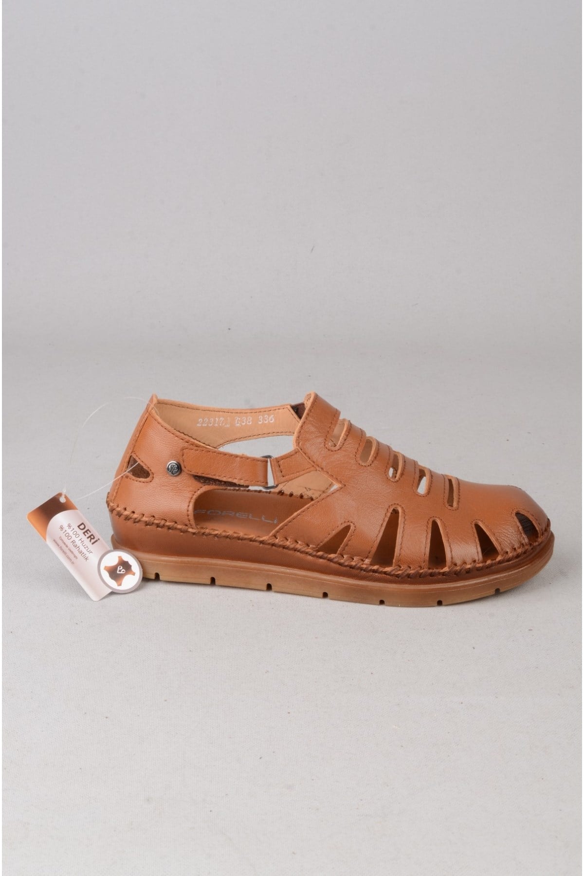 FORELLİ 22317 ALENA HAKİKİ DERİ COMFORT KADIN SANDALET TABA