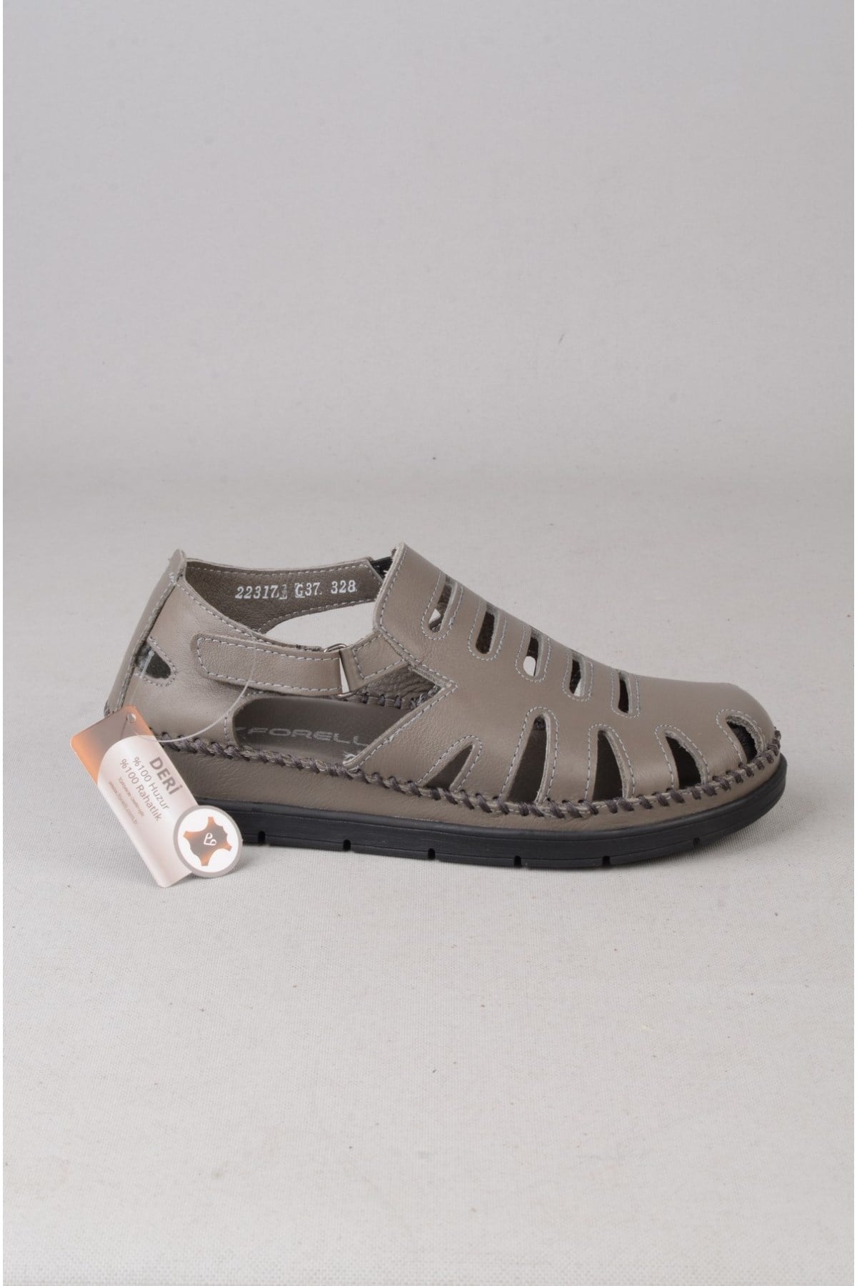 FORELLİ 22317 ALENA HAKİKİ DERİ COMFORT KADIN SANDALET TAŞ
