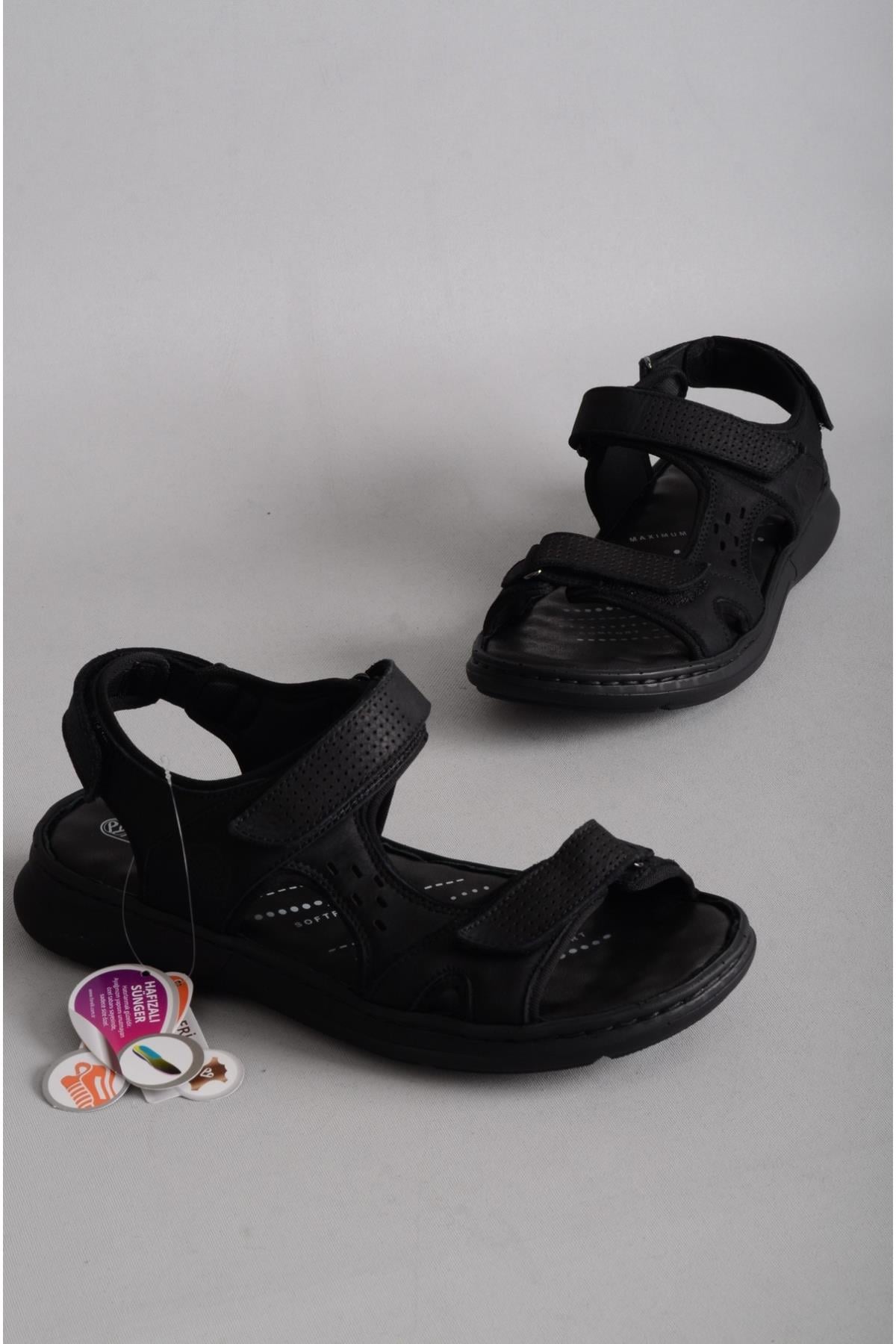FORELLİ 40526 BRUCE ORTOPEDİK HAKİKİ DERİ ERKEK SANDALET SİYAH