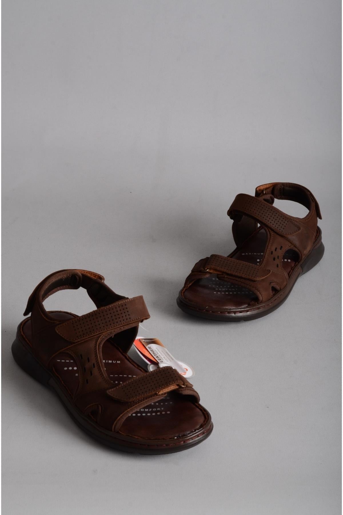 FORELLİ 40526 BRUCE ORTOPEDİK HAKİKİ DERİ ERKEK SANDALET KAHVE