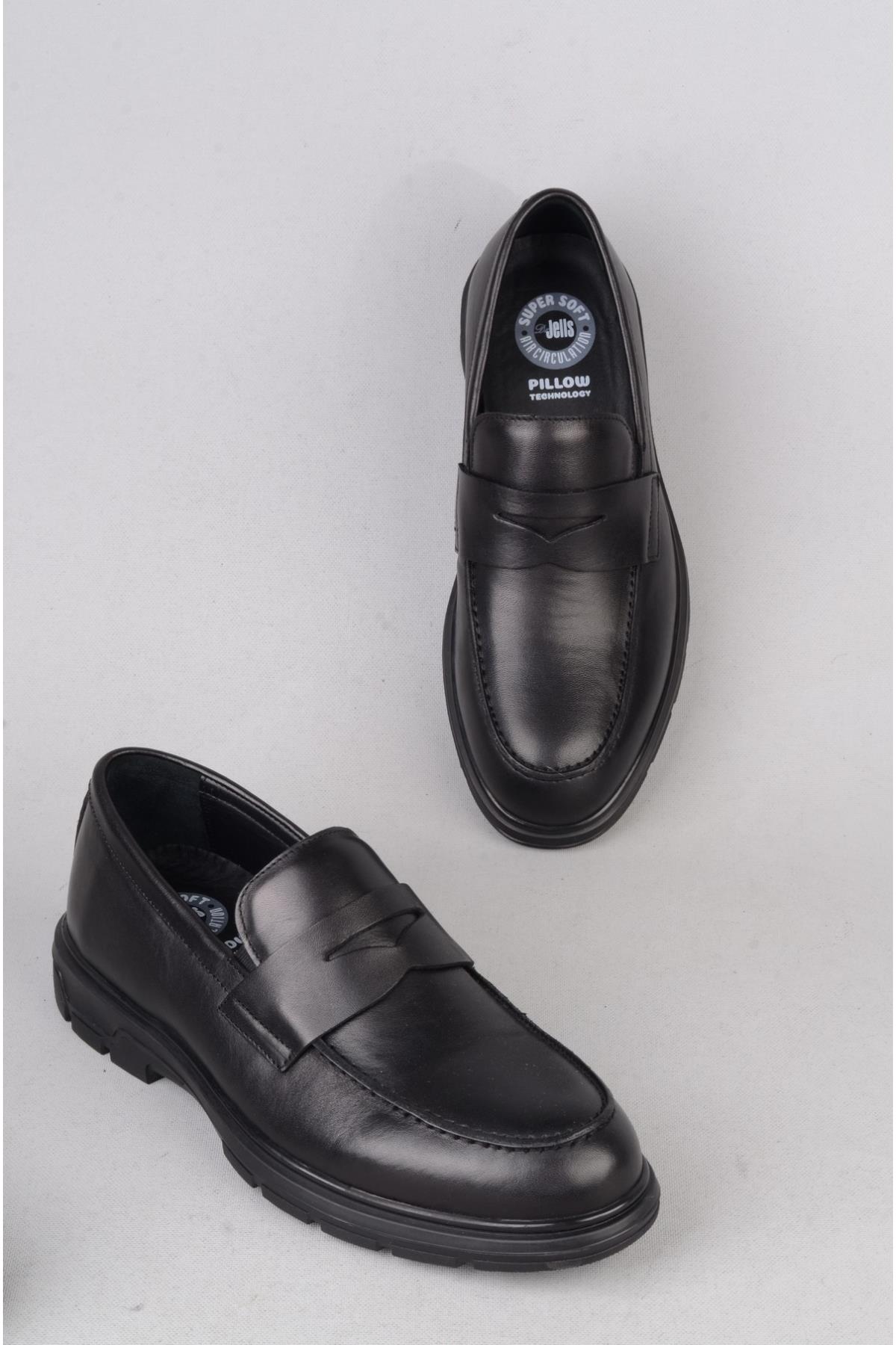 KMC 5K3110 HAKİKİ DERİ DR.JELL ERKEK AYAKKABI SİYAH