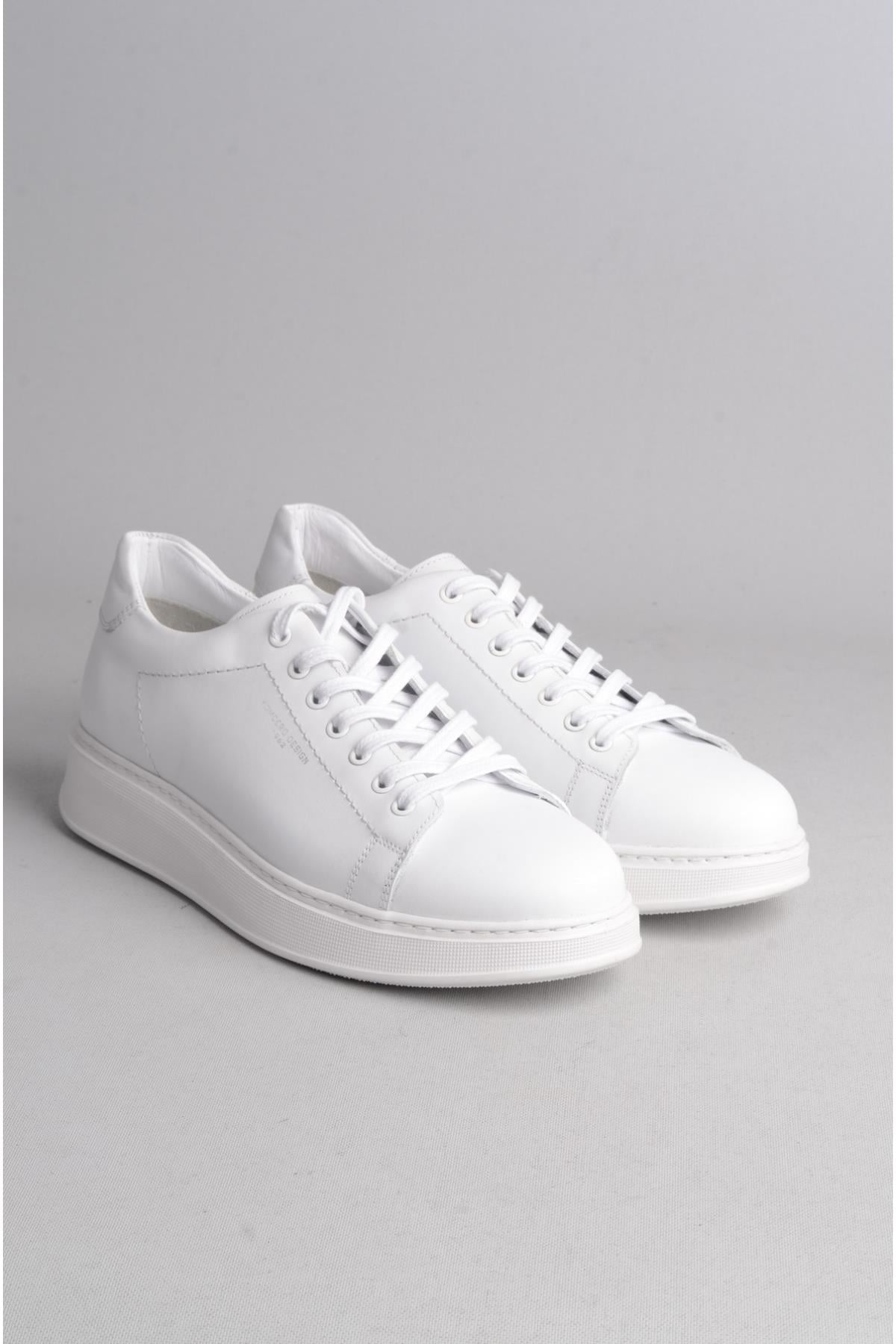 KMC 5Y1372 HAKİKİ DERİ ERKEK SNEAKERS AYAKKBI BEYAZ