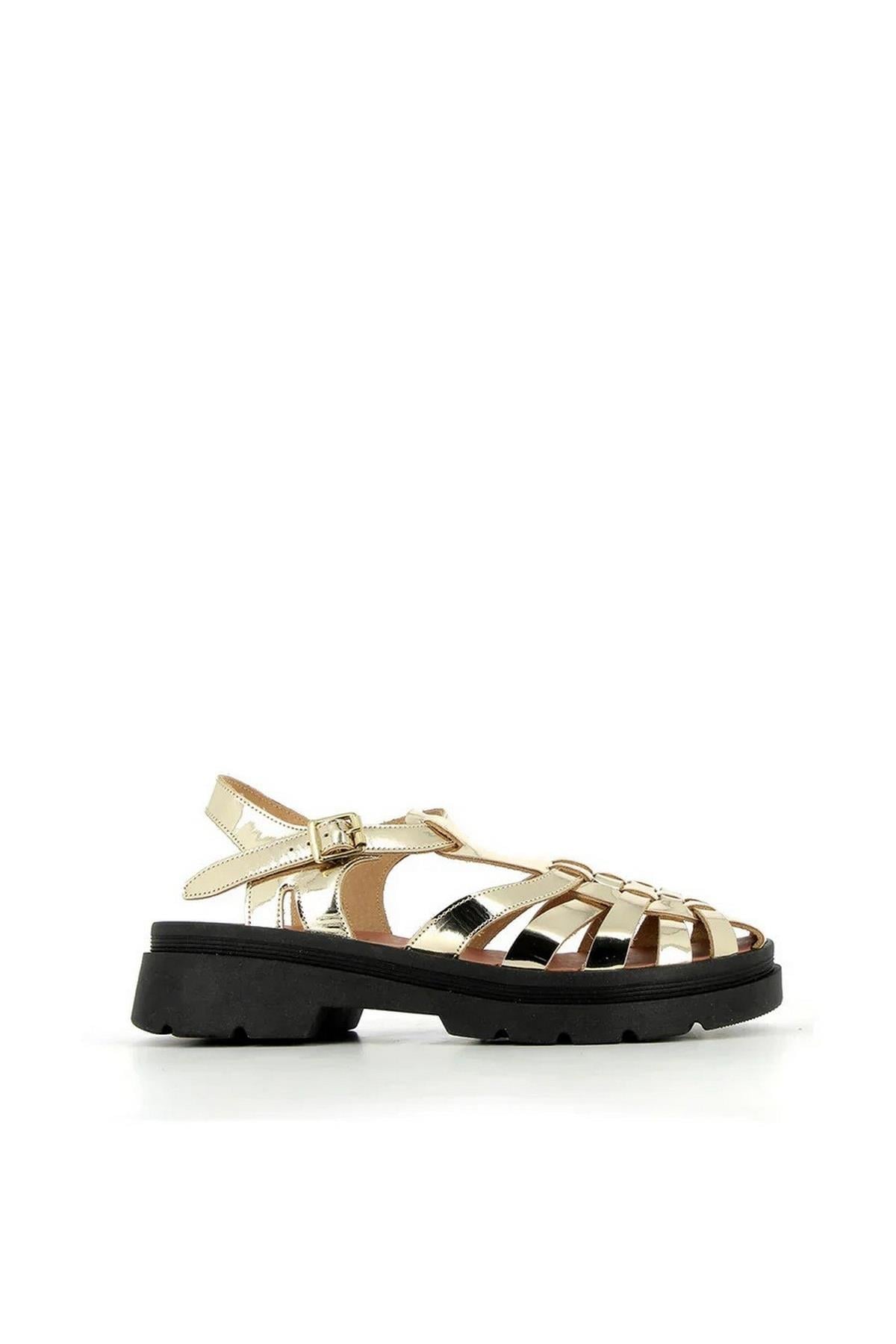 MEDUSE SUNGLASS PLATFORMLU KADIN SANDALET MIROIR DORE