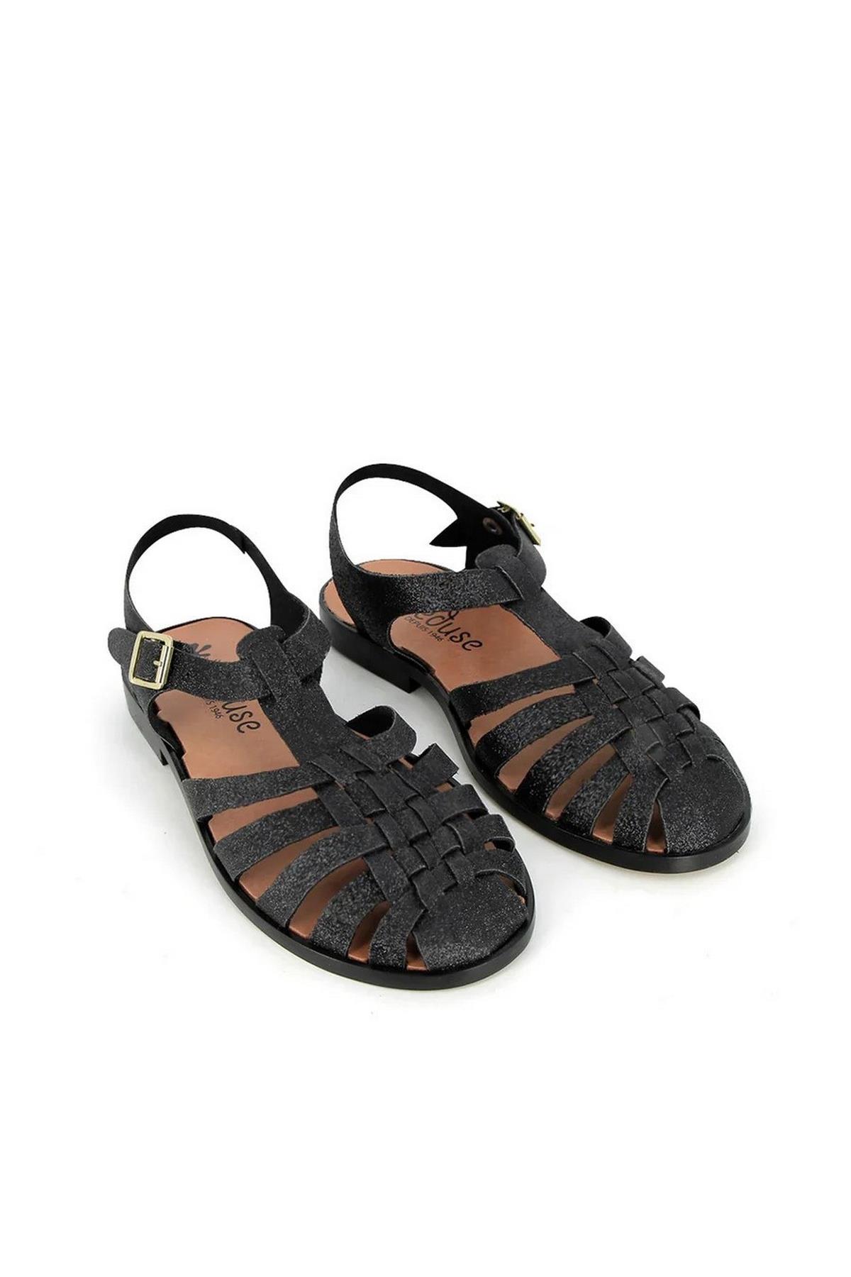 MEDUSE SUNVILLE  KADIN SANDALET NOIR PAILLETE