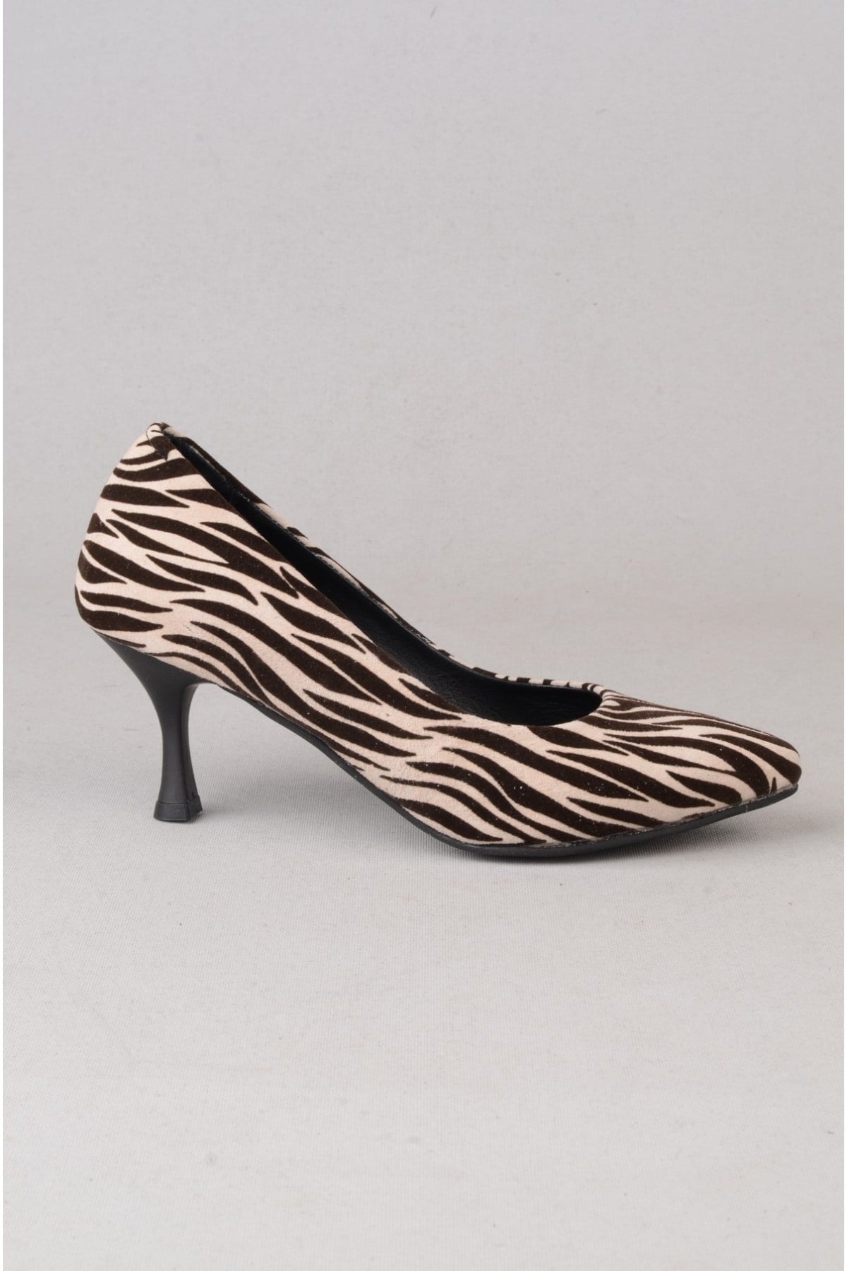 SEÇ 0118 HAKİKİ DERİ STİLETTO AYAKKABI (7cm) ZEBRA