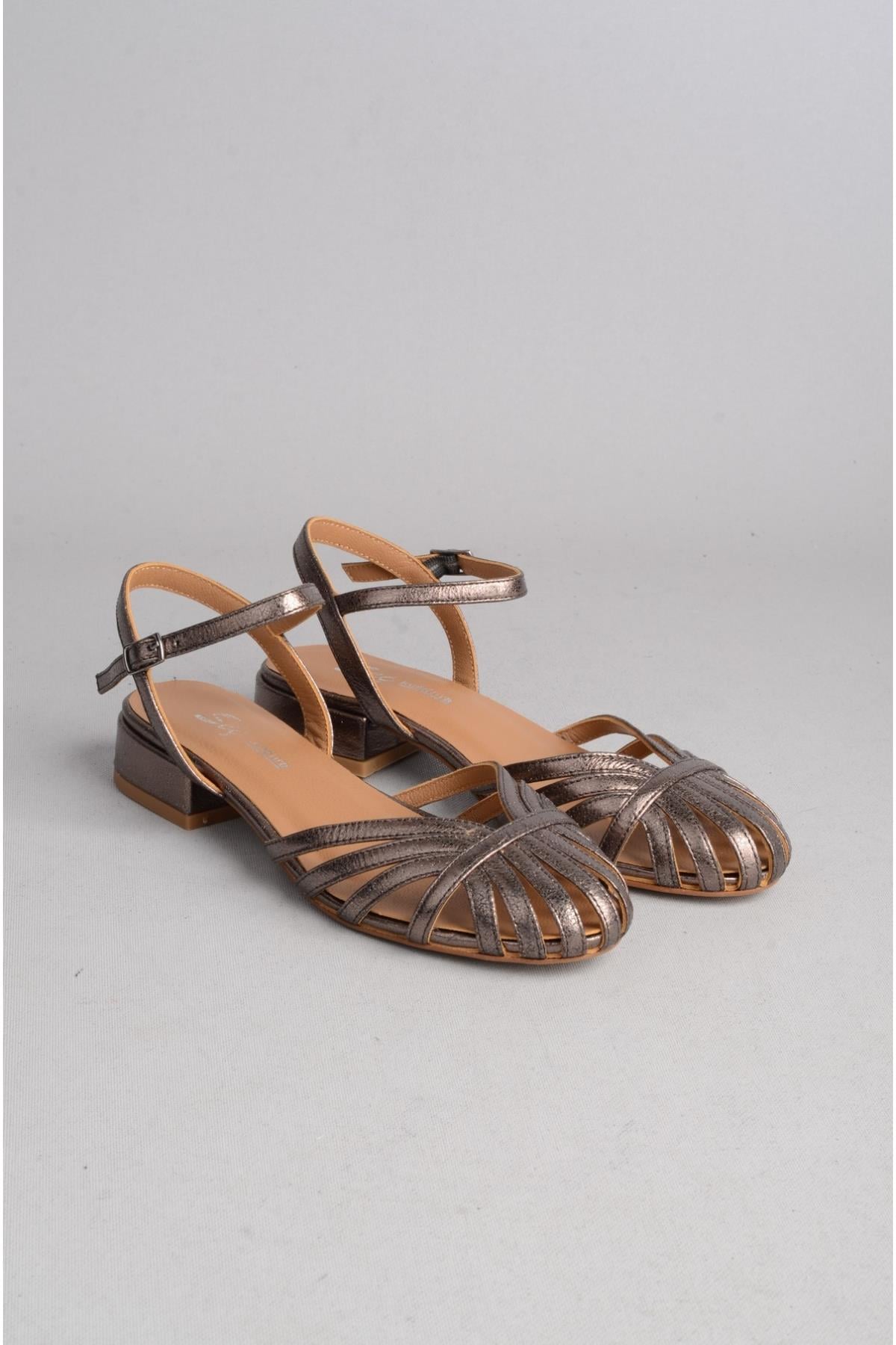SEÇ 024 HAKİKİ DERİ KADIN AYAKKABI (Topuk Boyu:3cm) BRONZ