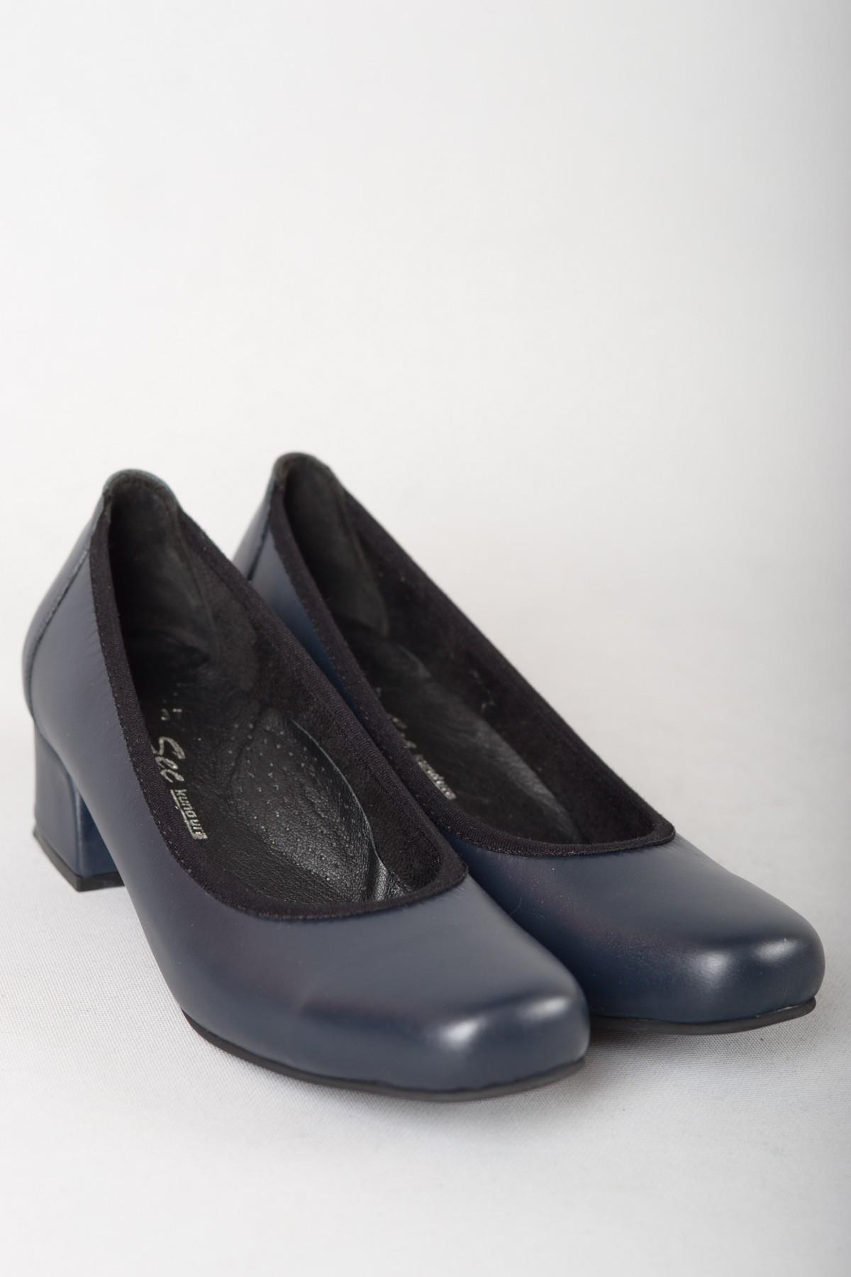 SEÇ 0280 HAKİKİ DERİ ORTOPEDİK KADIN AYAKKABI (4cm) LACİVERT