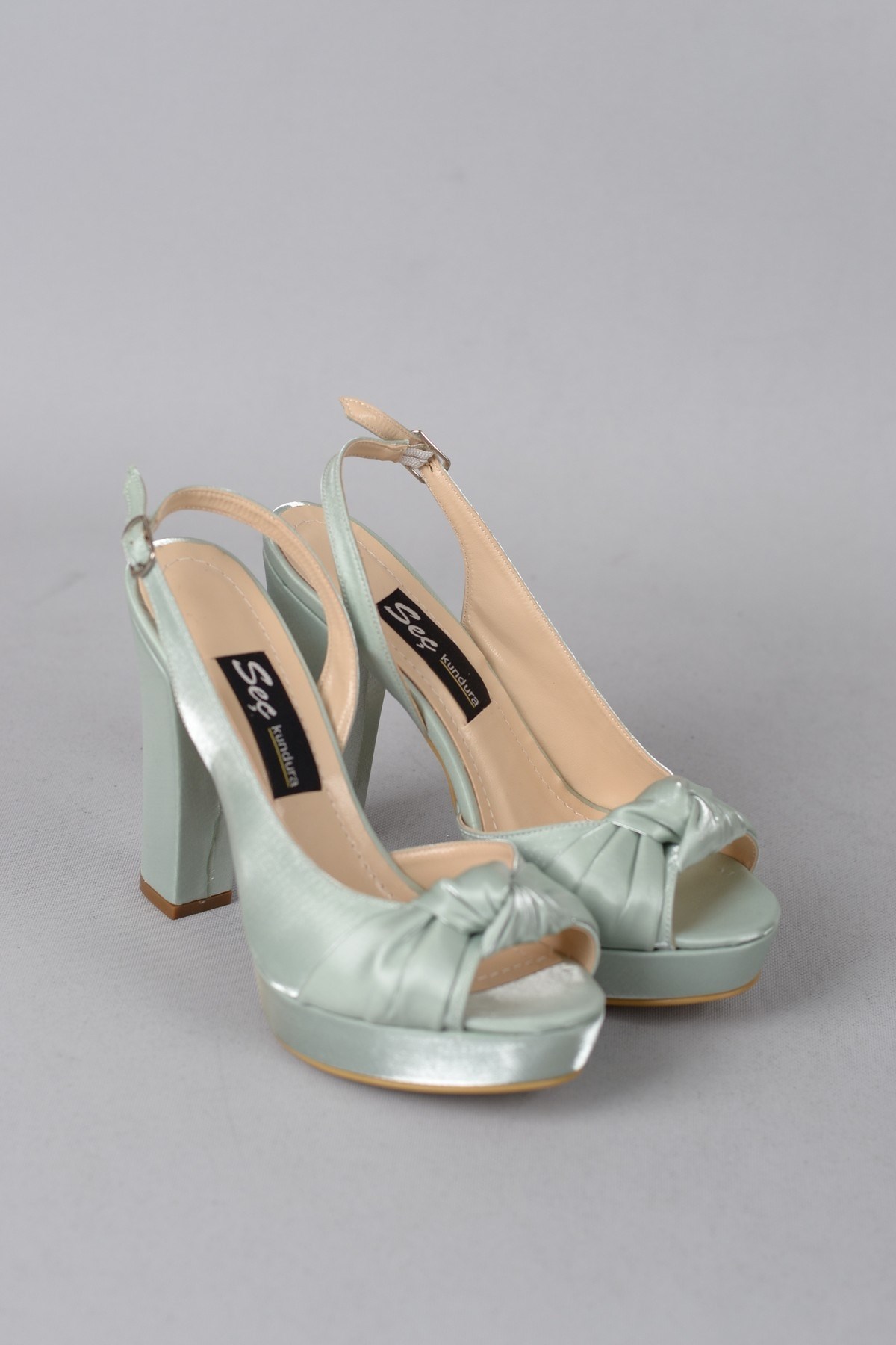 SEÇ 1029 PLATFORM TOPUKLU ABİYE AYAKKABI (12cm) MİNT
