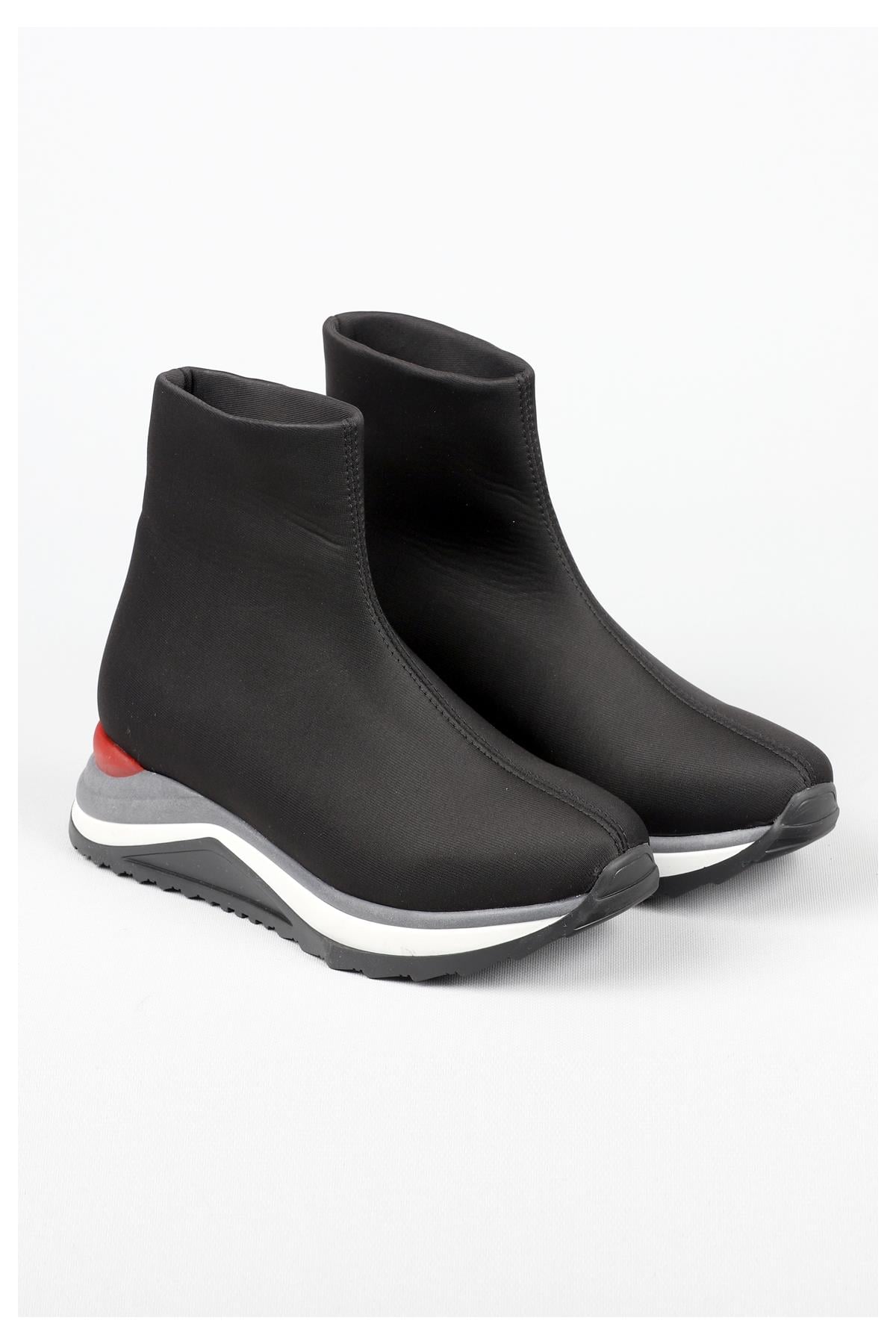 Seç 1423 Sneakers Kadin Bot Siyah Streç