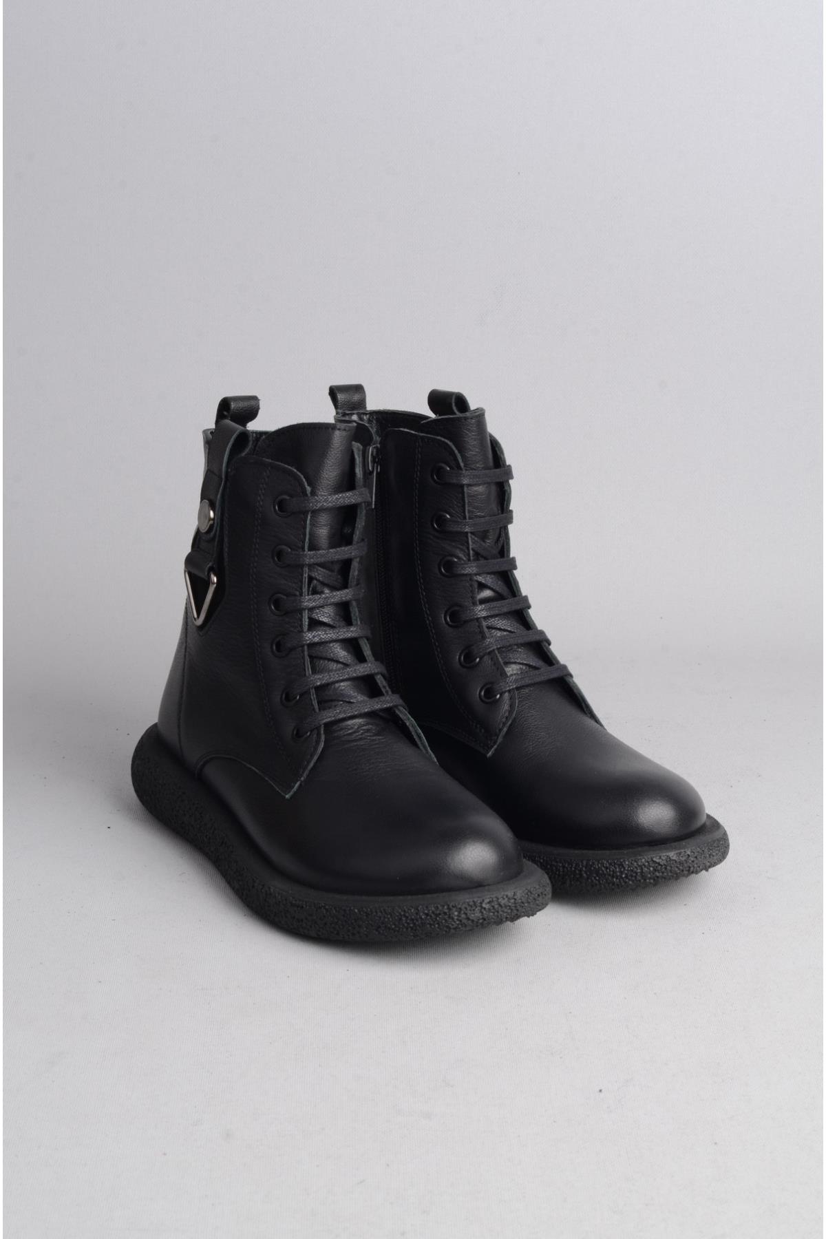 SEÇ 1537 HAKİKİ DERİ KADIN BOT SİYAH