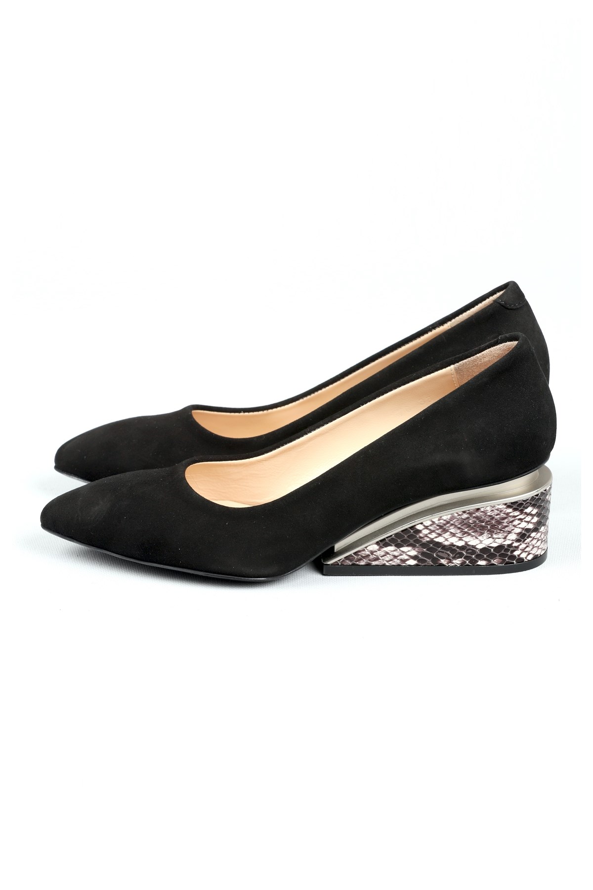 Seç 170 Özel Üretim Hakiki Deri Kadin Ayakkabi Siyah Süet