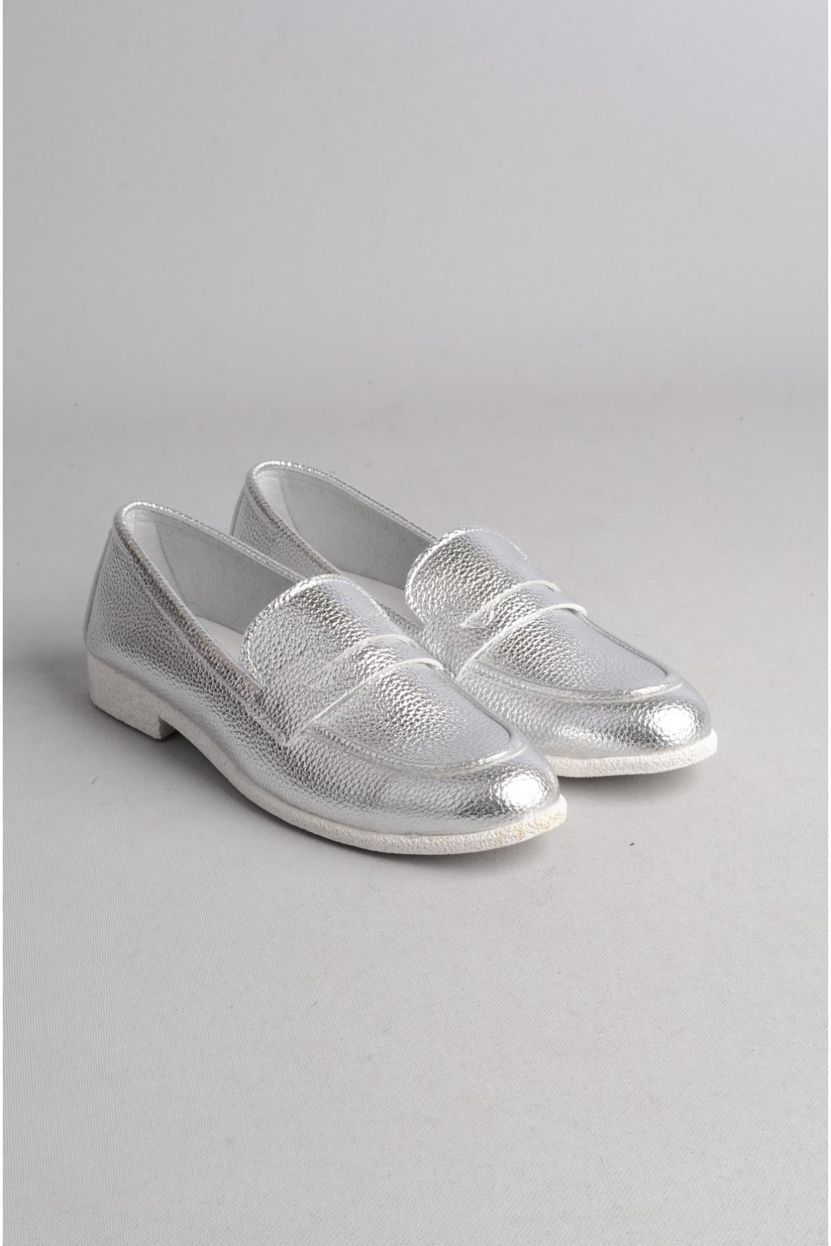 SEÇ 2142 LOAFER KADIN AYAKKABI GÜMÜŞ