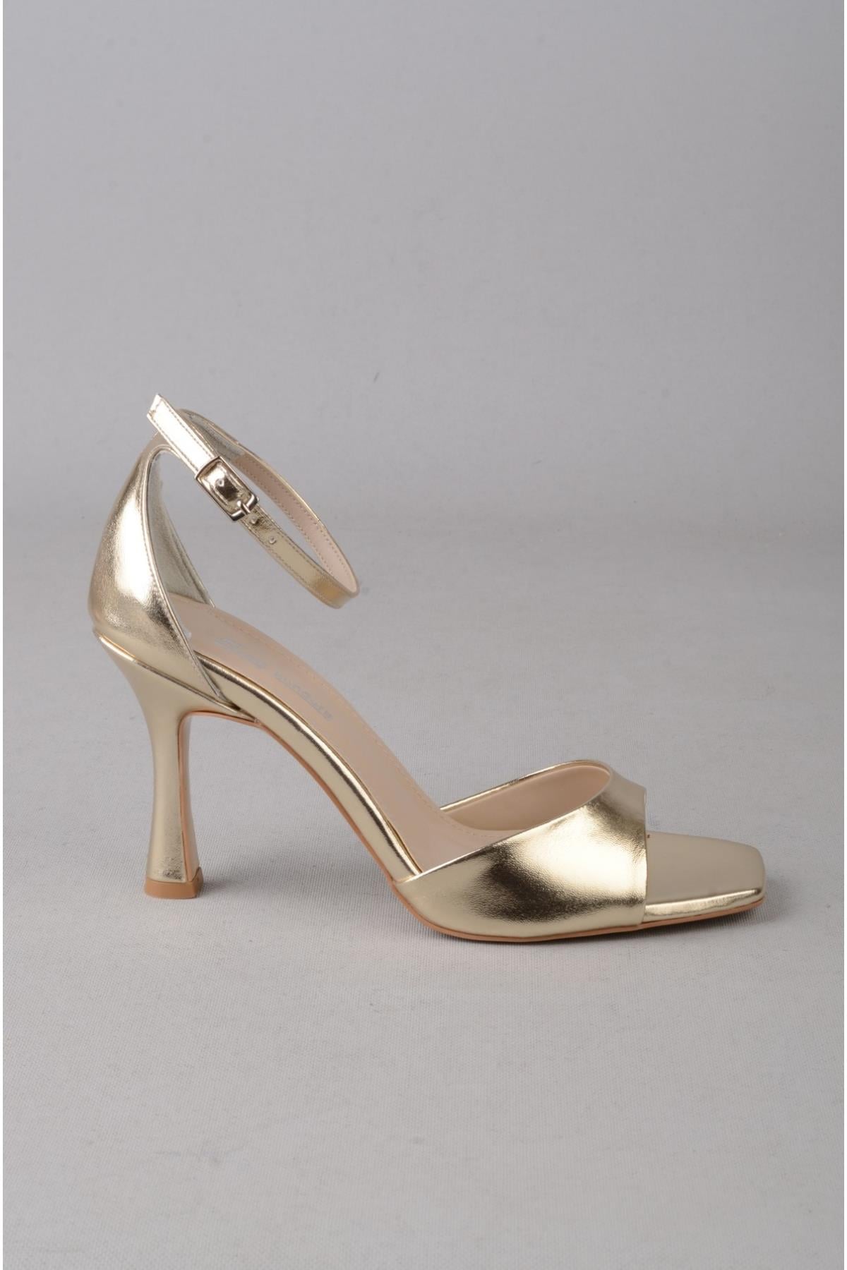 SEÇ 233 TEK BANT TOPUKLU AYAKKABI (Topuk Boyu:9,5 cm) ALTIN