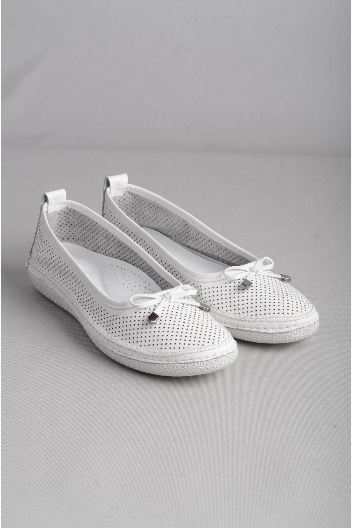 SEÇ 25047 HAKİKİ DERİ ANATOMİK KADIN AYAKKABI BEYAZ