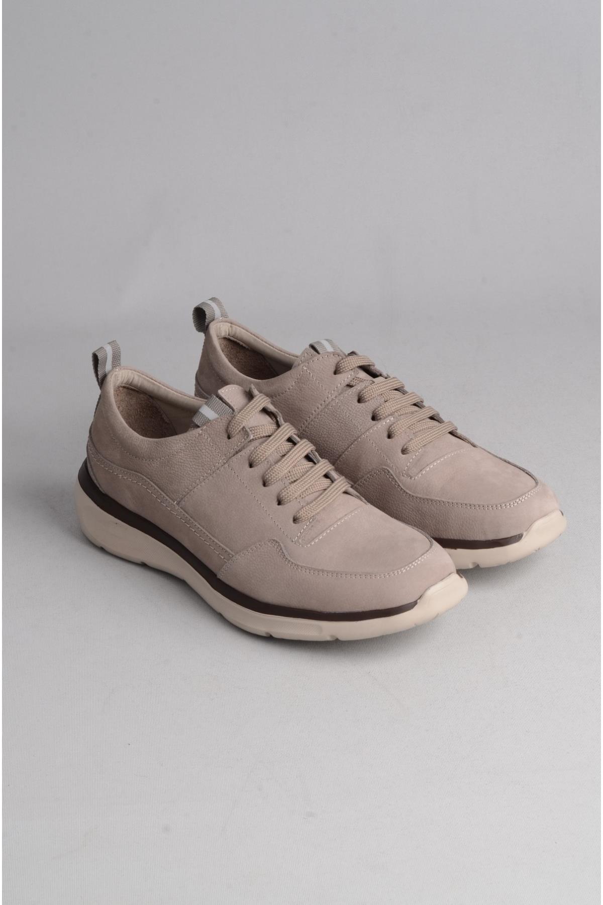 SEÇ 252021 HAKİKİ DERİ ERKEK COMFORT AYAKKABI GRİ NUBUK