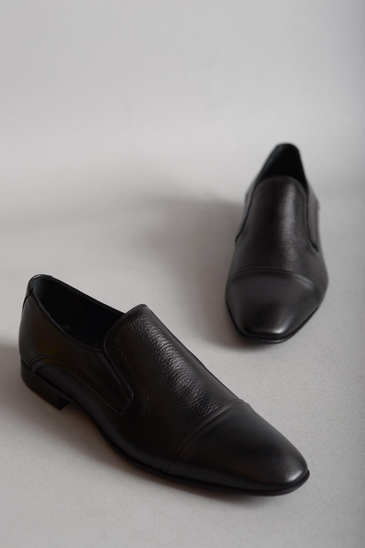 SEÇ 2944 ÖZEL ÜRETİM  HAKİKİ DERİ ERKEK AYAKKABI SİYAH