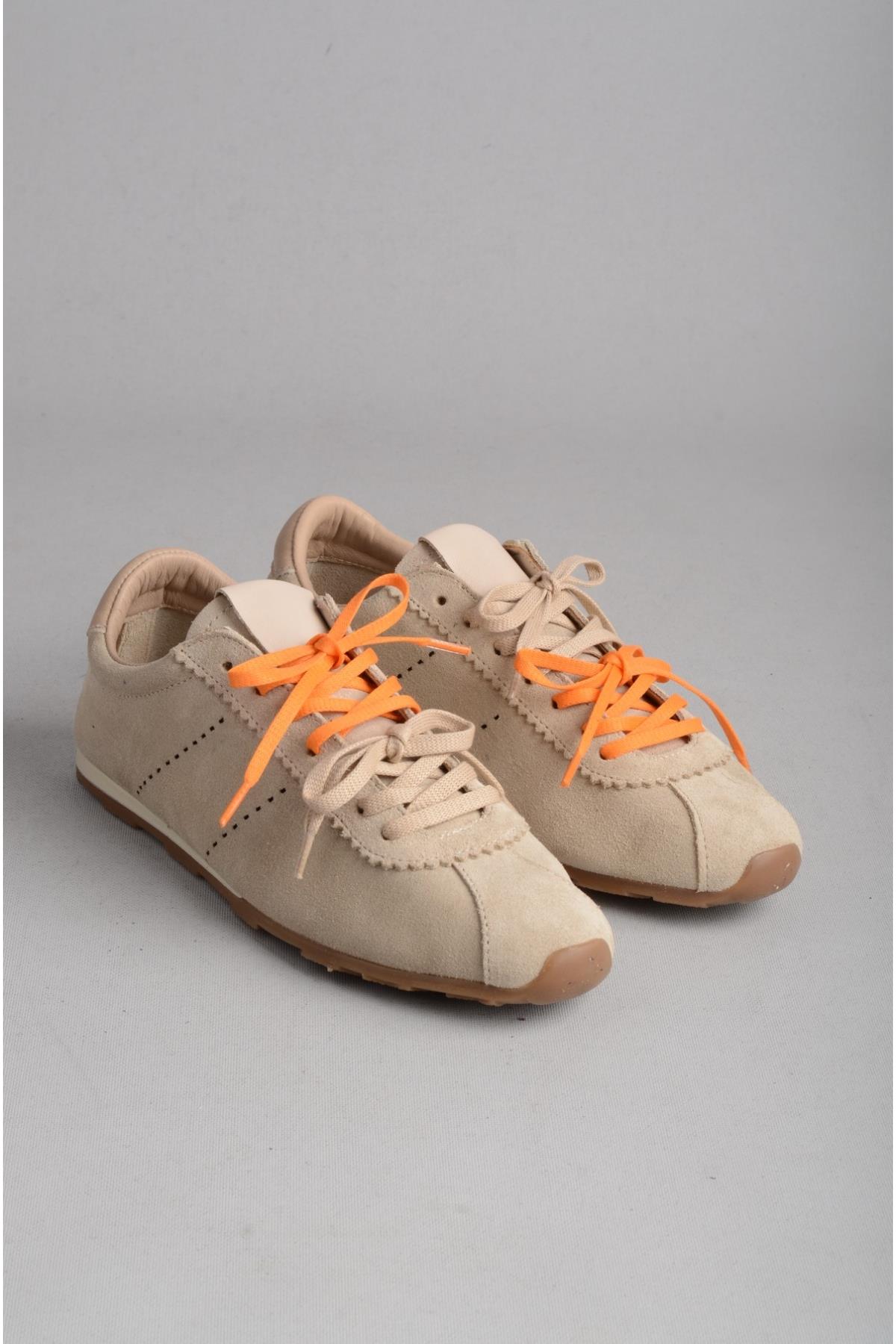 SEÇ 33116 HAKİKİ DERİ ÇİFT BAĞCIKLI SNEAKERS BEJ SÜET