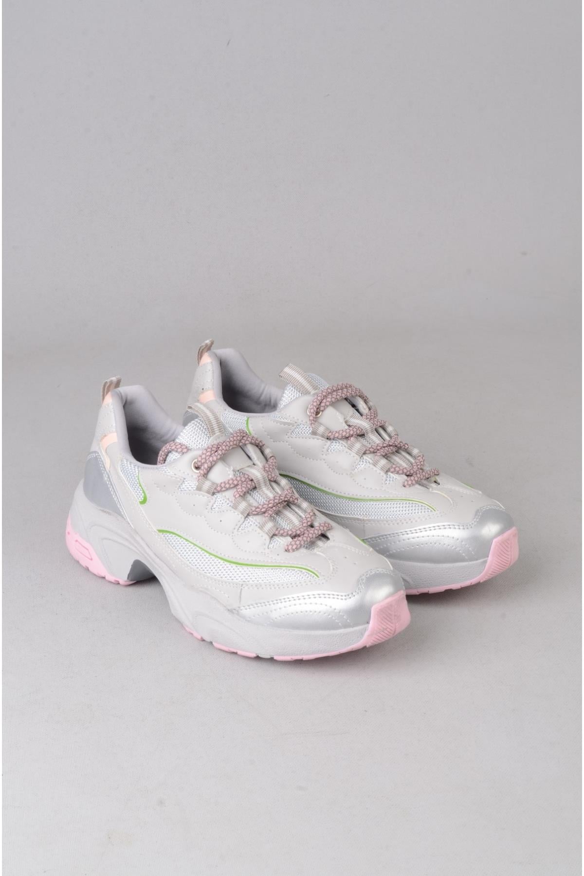 SEÇ 34120 KALIN TABANLI KADIN SNEAKERS GRİ-PEMBE