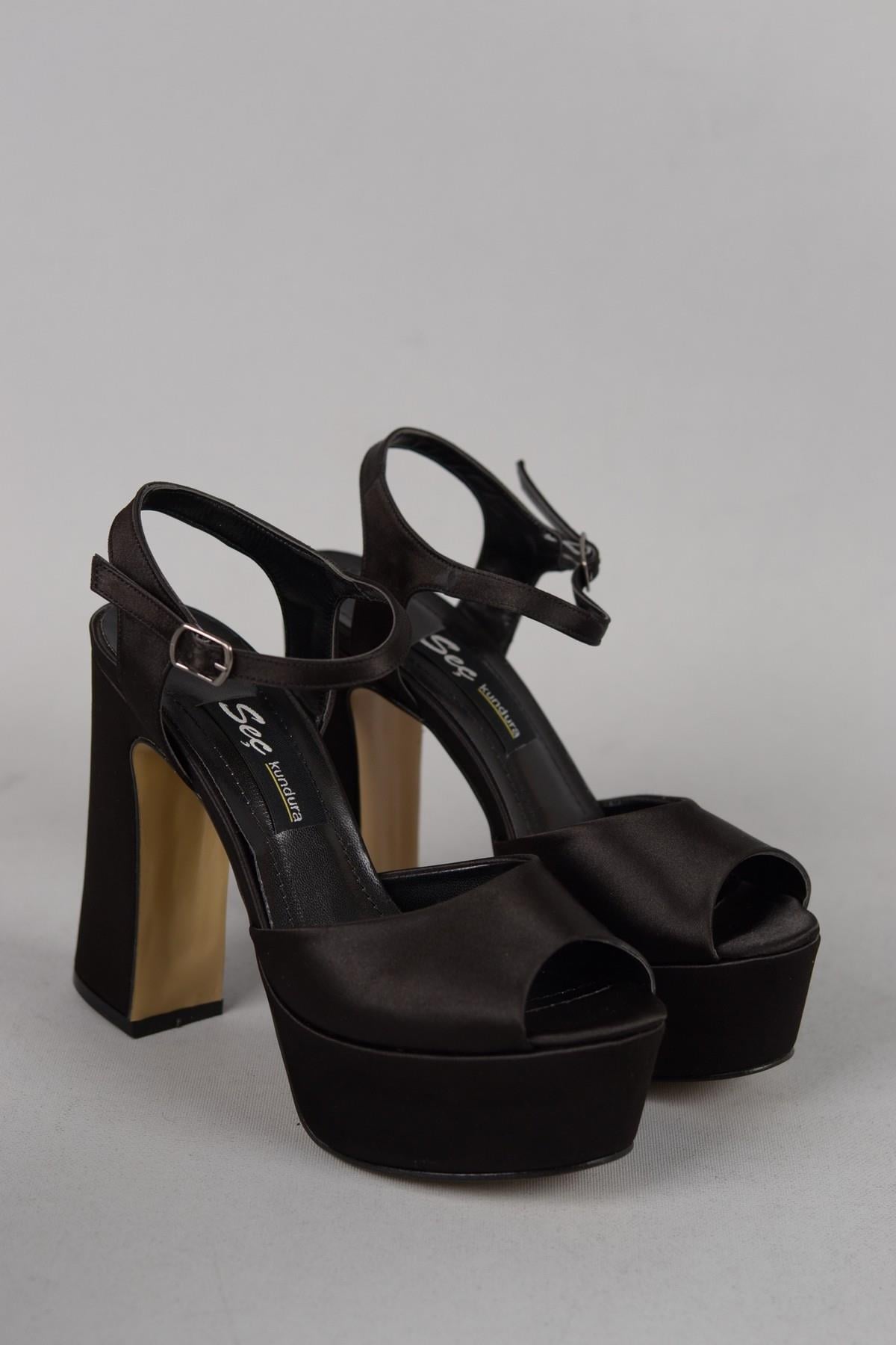 SEÇ 361 PLATFORM TOPUKLU ABİYE AYAKKABI (12,5 cm) SİYAH