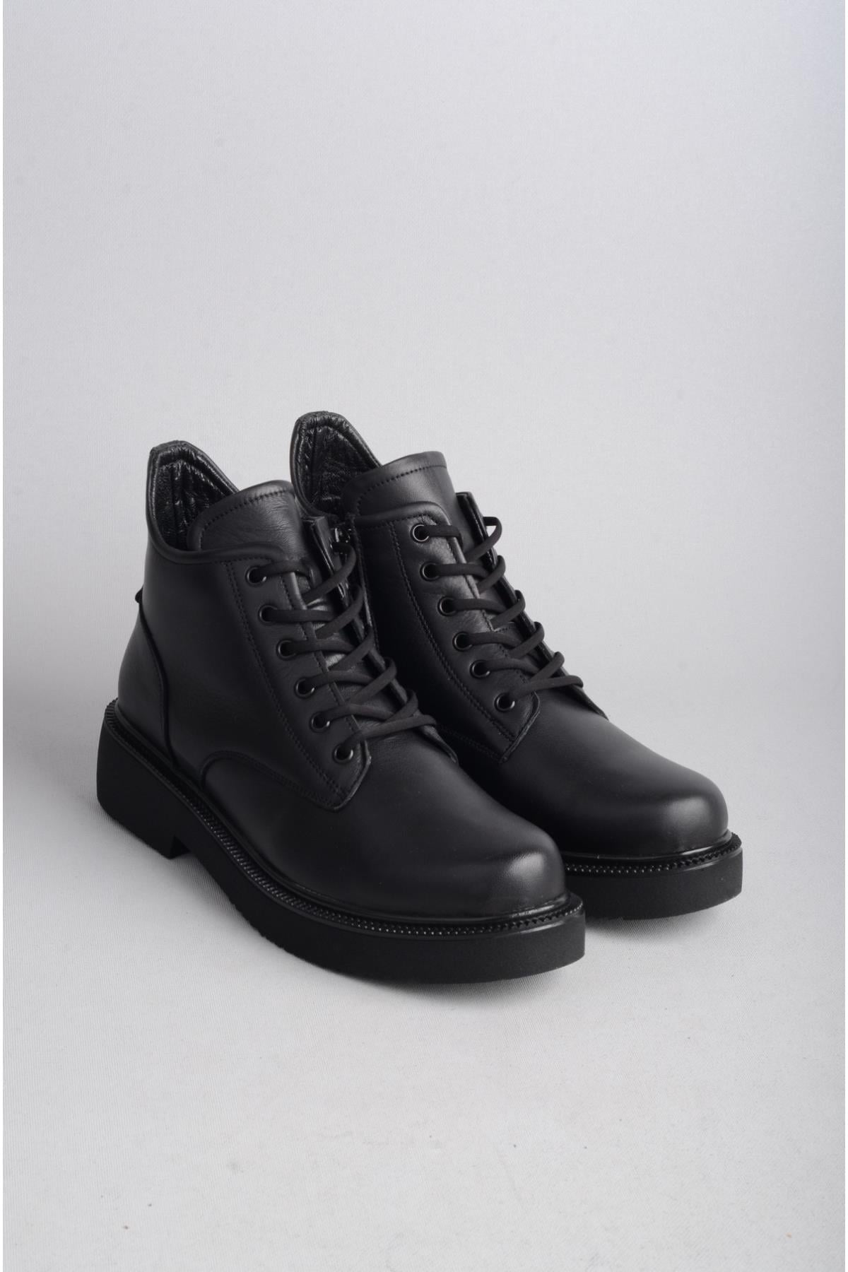 SEÇ 3701 HAKİKİ DERİ KADIN COMFORT BOT SİYAH