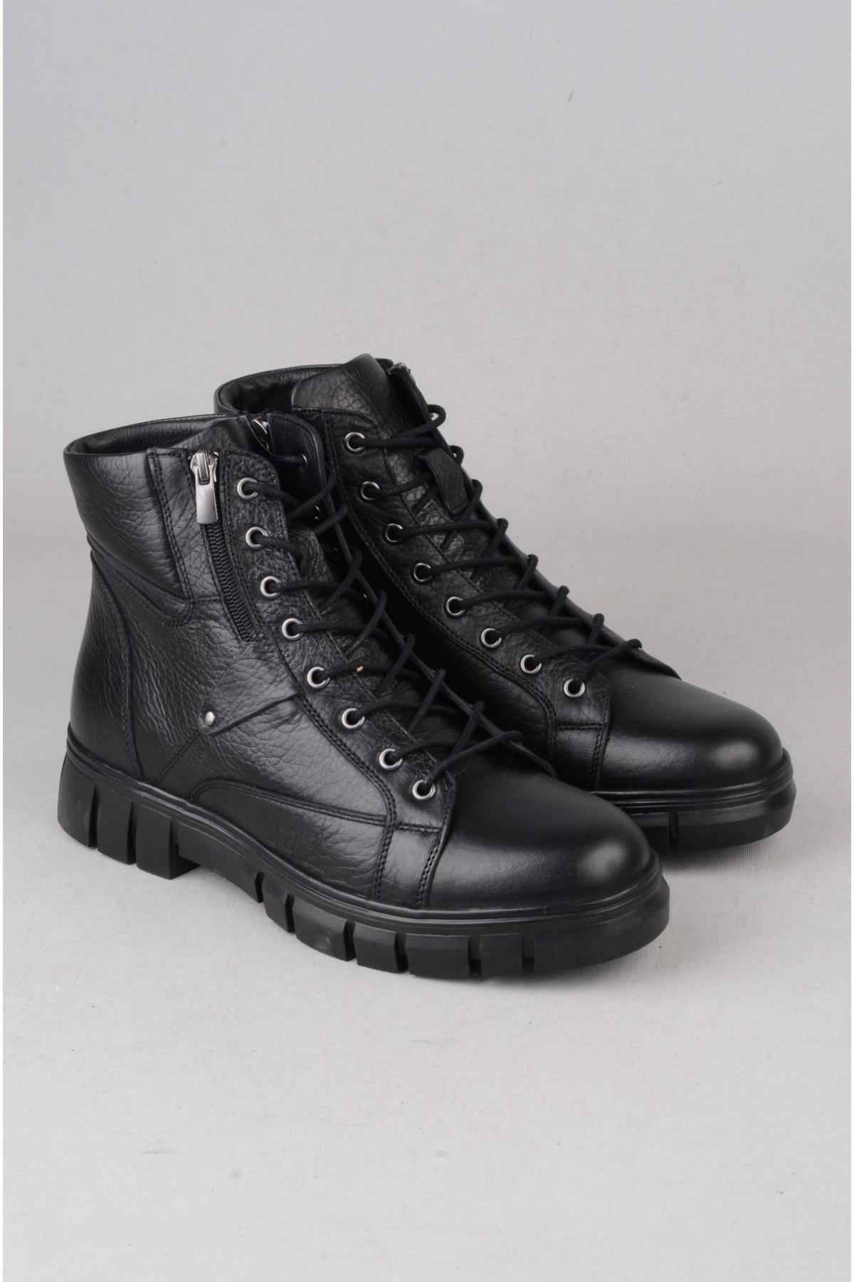 SEÇ 3978 HAKİKİ DERİ ERKEK BOT SİYAH