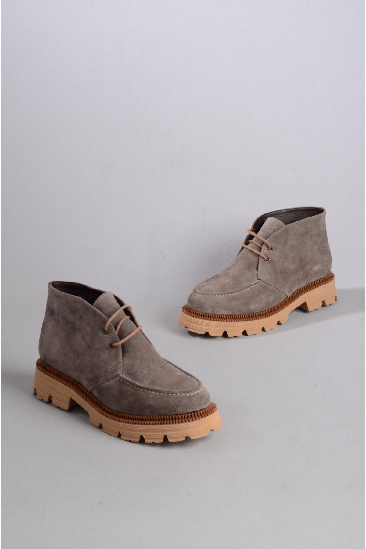 SEÇ 407 HAKİKİ DERİ EVA TABANLI KADIN BOT VİZON SÜET