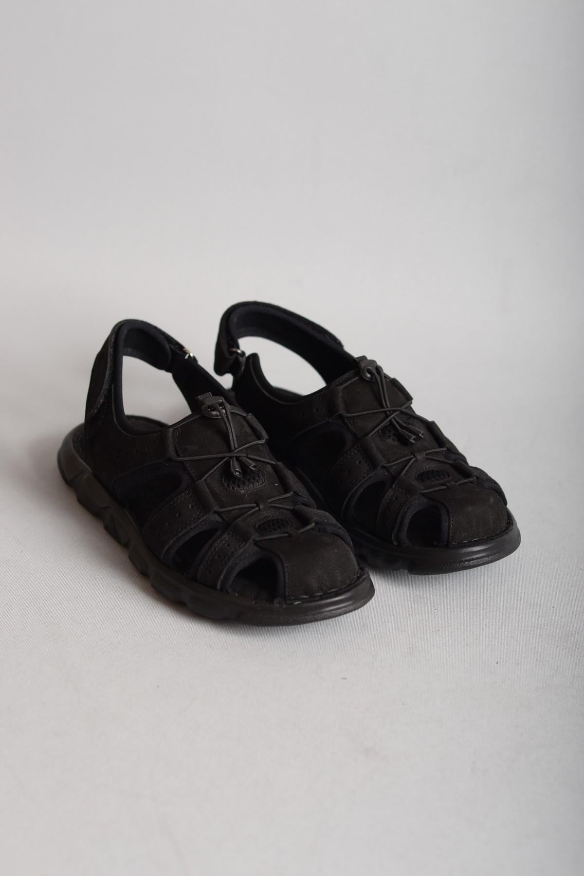 SEÇ 4870 HAKİKİ DERİ ANATOMİK ERKEK SANDALET SİYAH