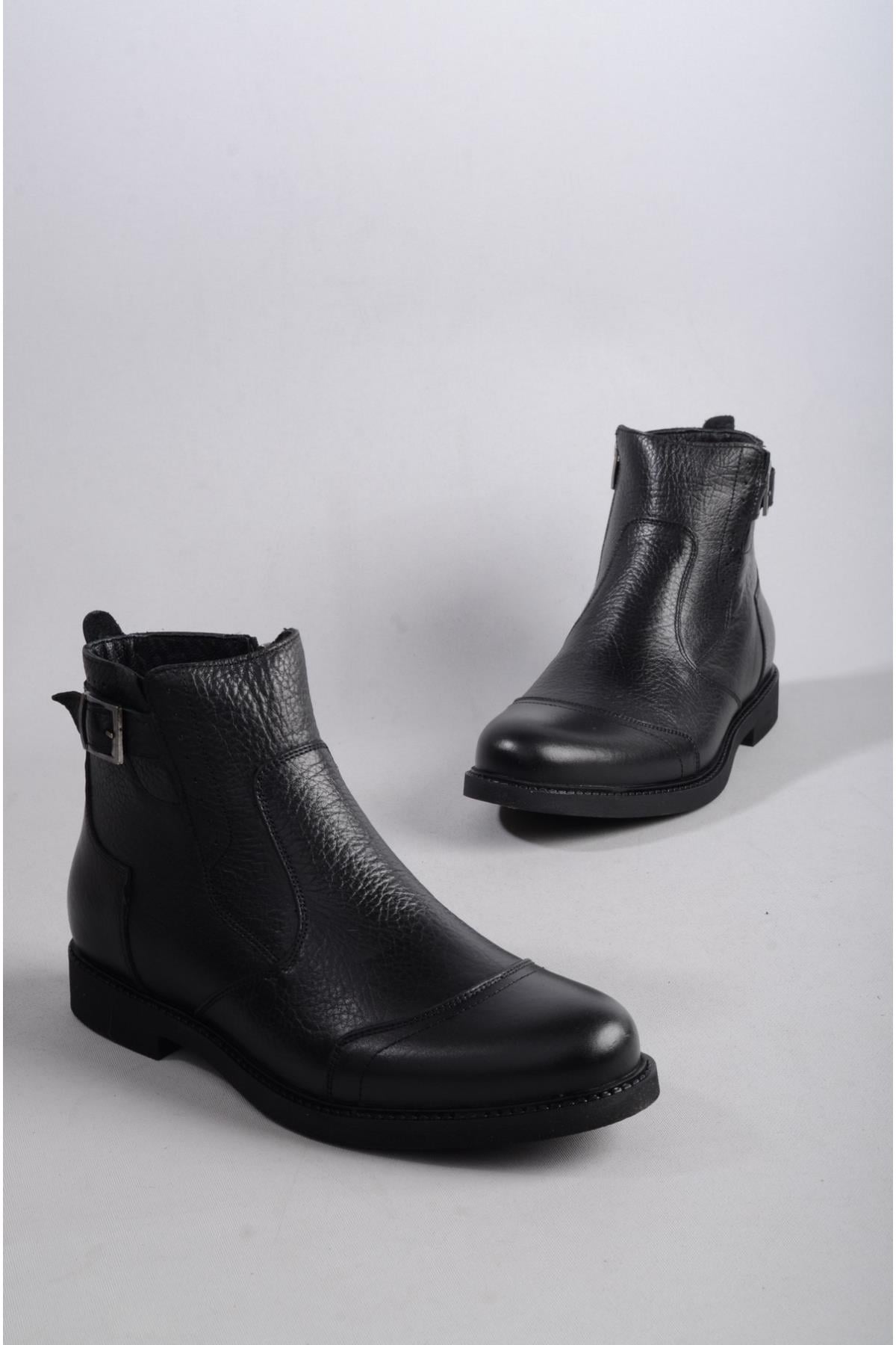 SEÇ 4974 HAKİKİ DERİ ERKEK BOT SİYAH