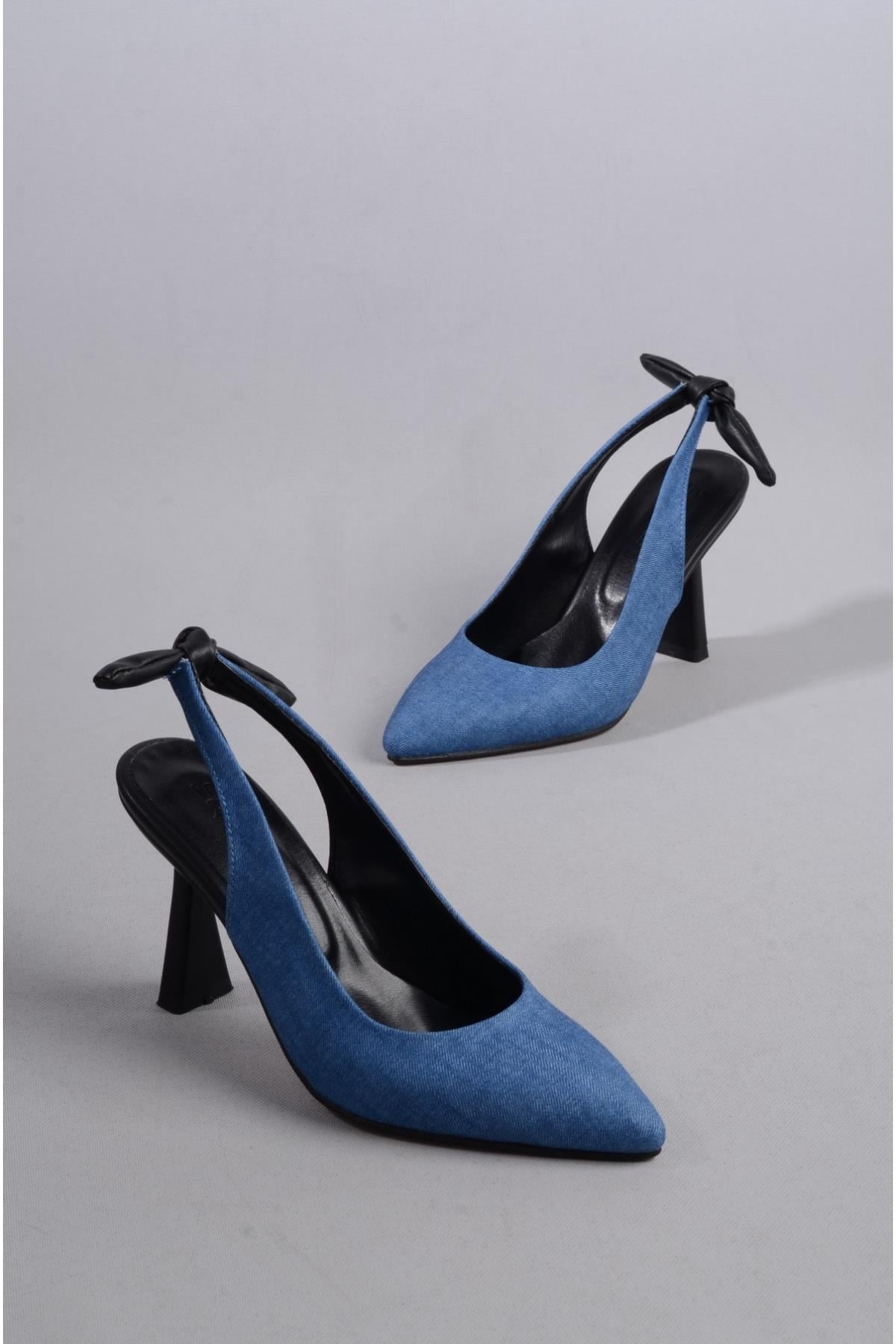 SEÇ 711 STİLETTO TOPUKLU AYAKKABI (9 cm) KOT LACİVERT