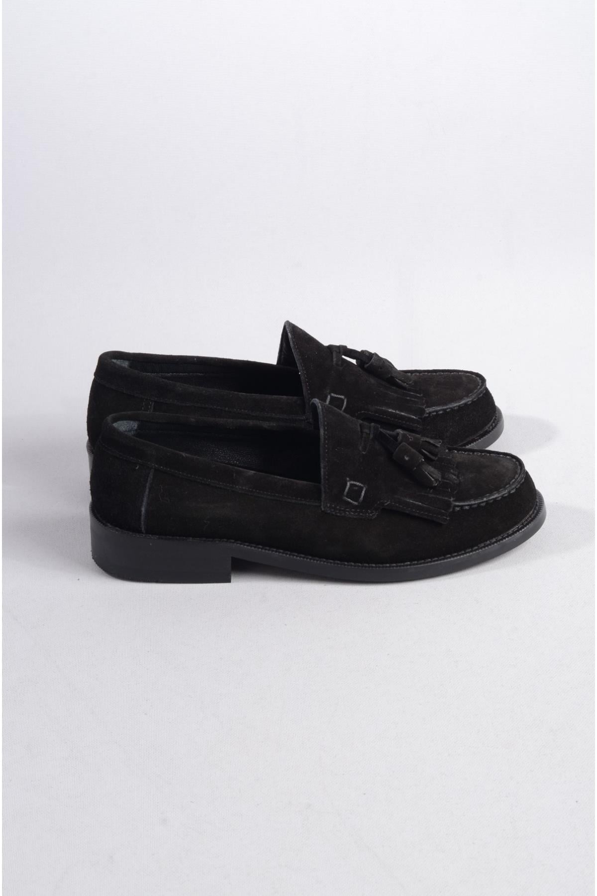 SEÇ 716 HAKİKİ DERİ ÖZEL ÜRETİM ERKEK AYAKKABI SİYAH SÜET