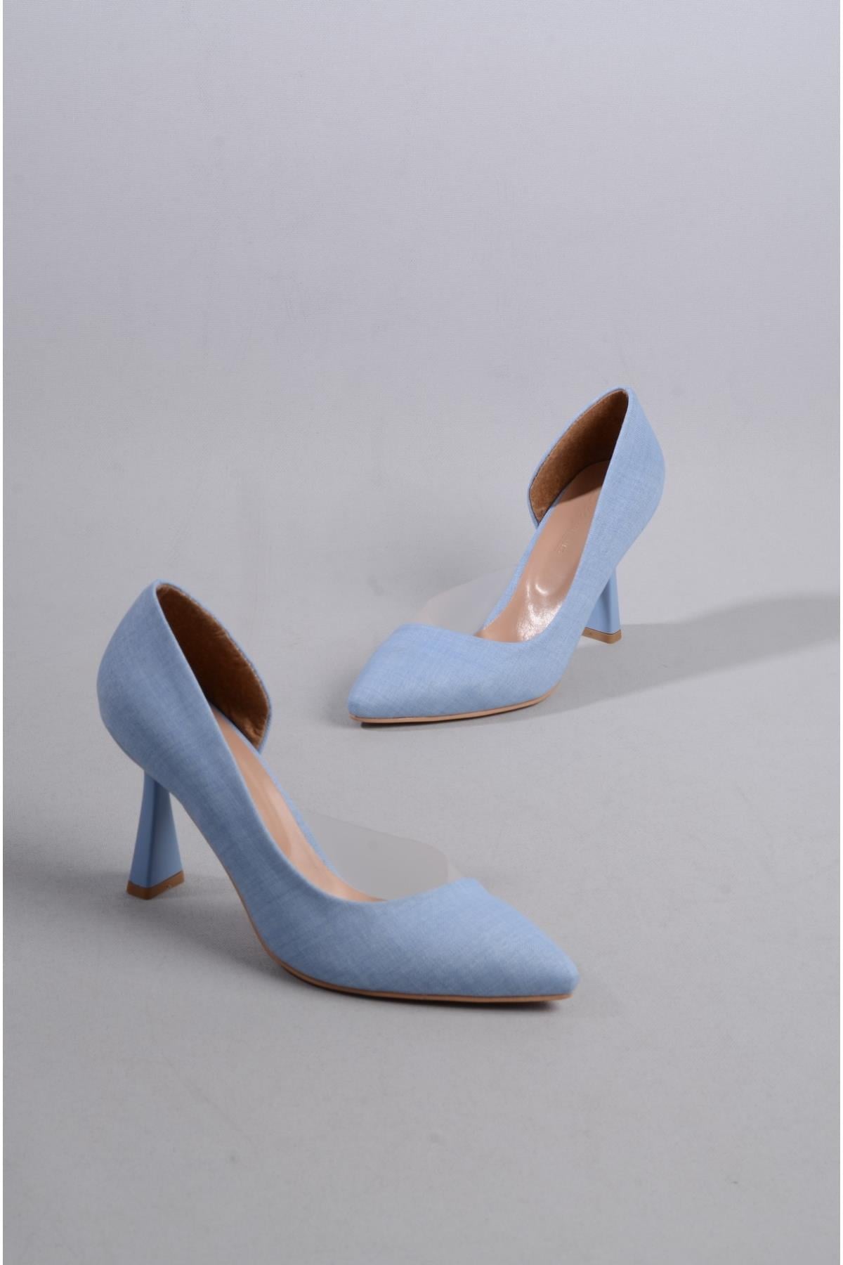 SEÇ 751 STİLETTO TOPUKLU AYAKKABI (9 cm) KOT MAVİ