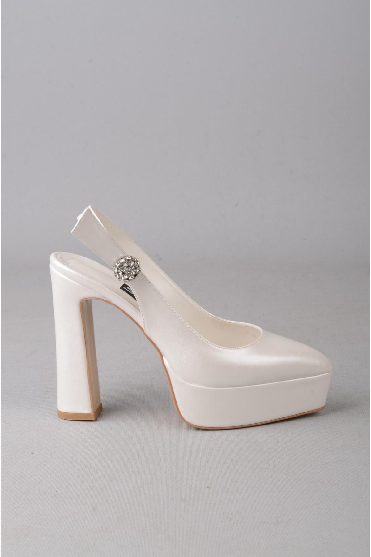 SEÇ 854 PLATFORM TOPUKLU KADIN AYAKKABI (Topuk:13cm Platform:3cm) SEDEF